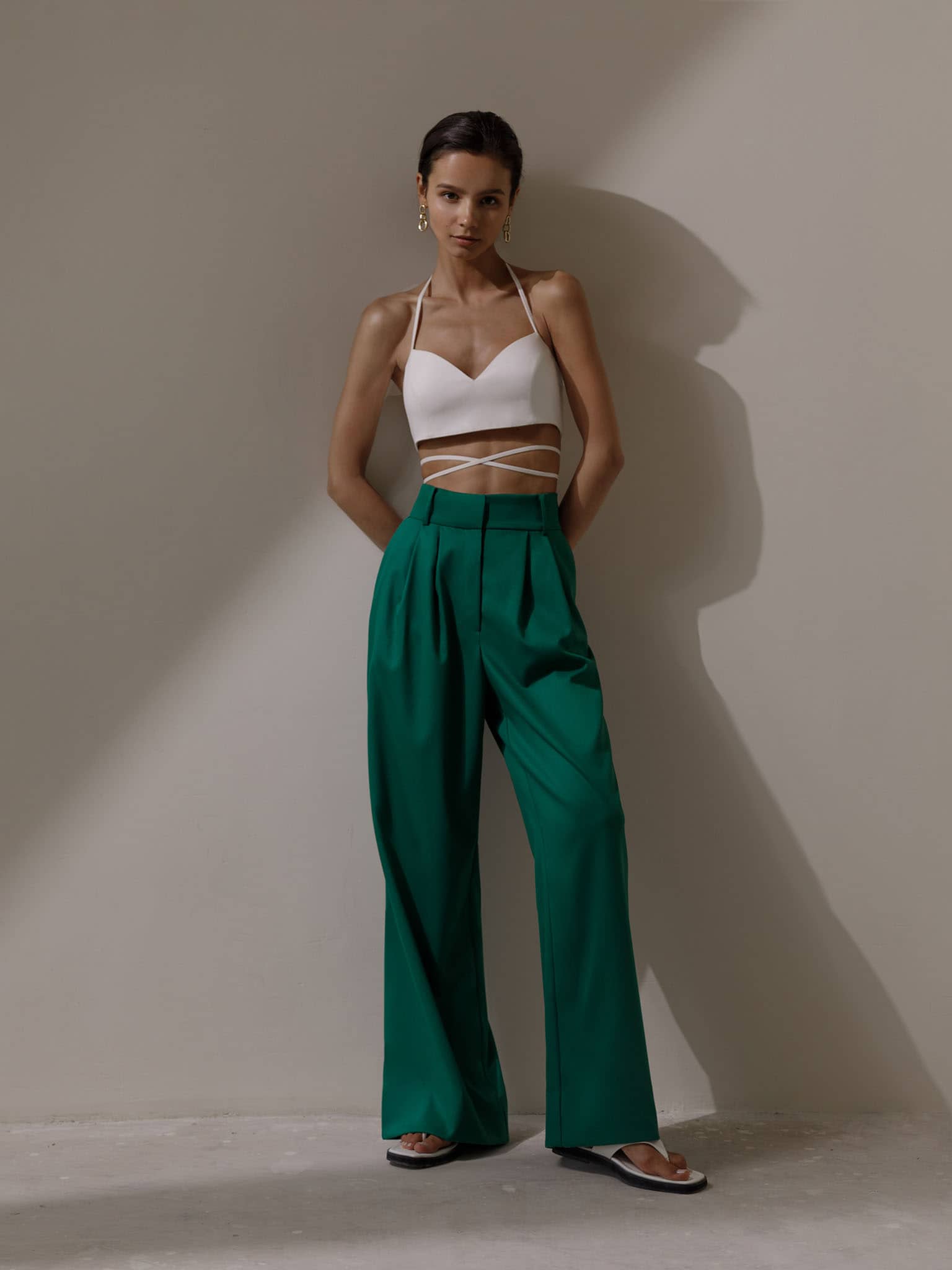 LICHI - Online fashion store :: Wide-waistband palazzo pants