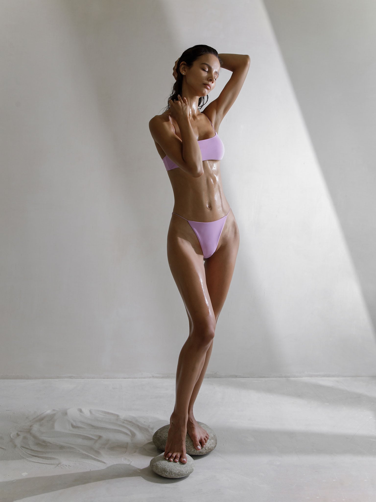 Skinny-strap bikini bottoms