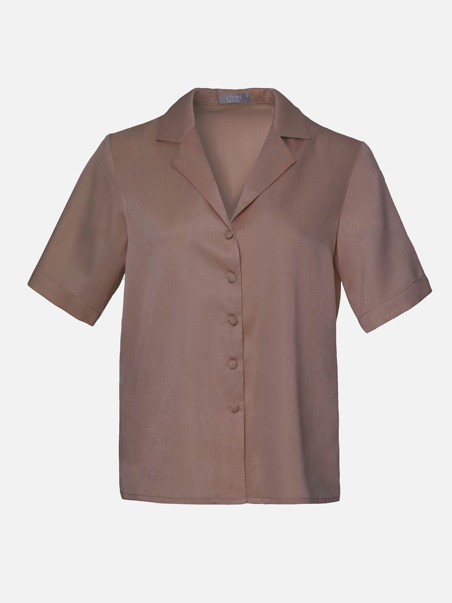 Блуза с короткими рукавами из гладкой ткани