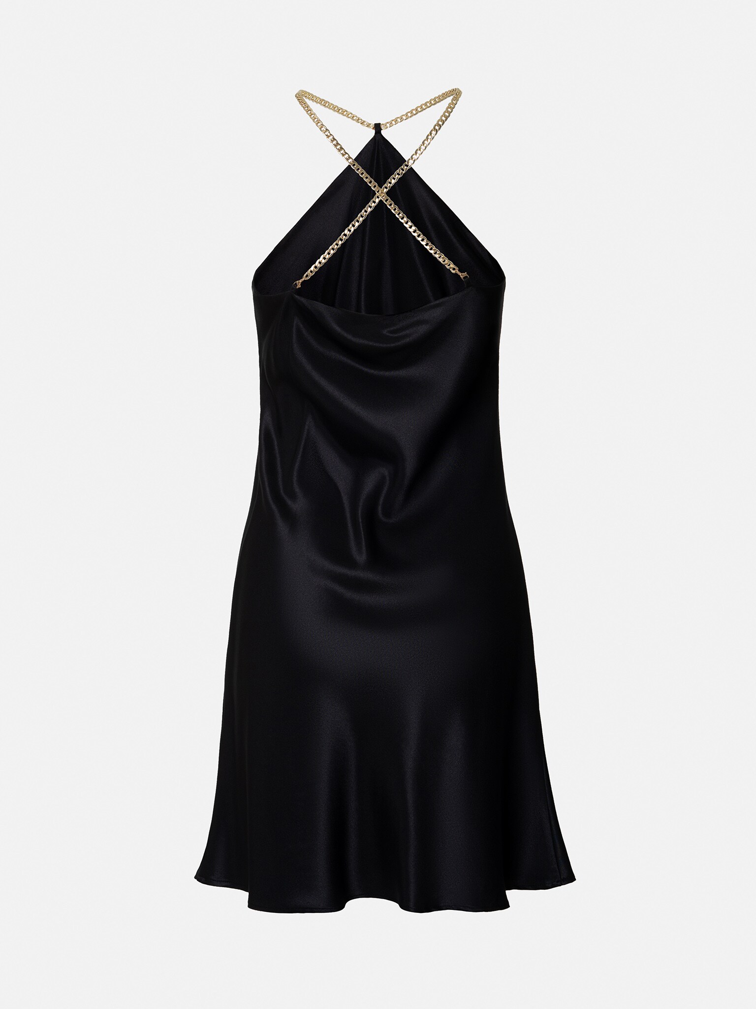 Chain-neck satin mini dress :: LICHI - Online fashion store
