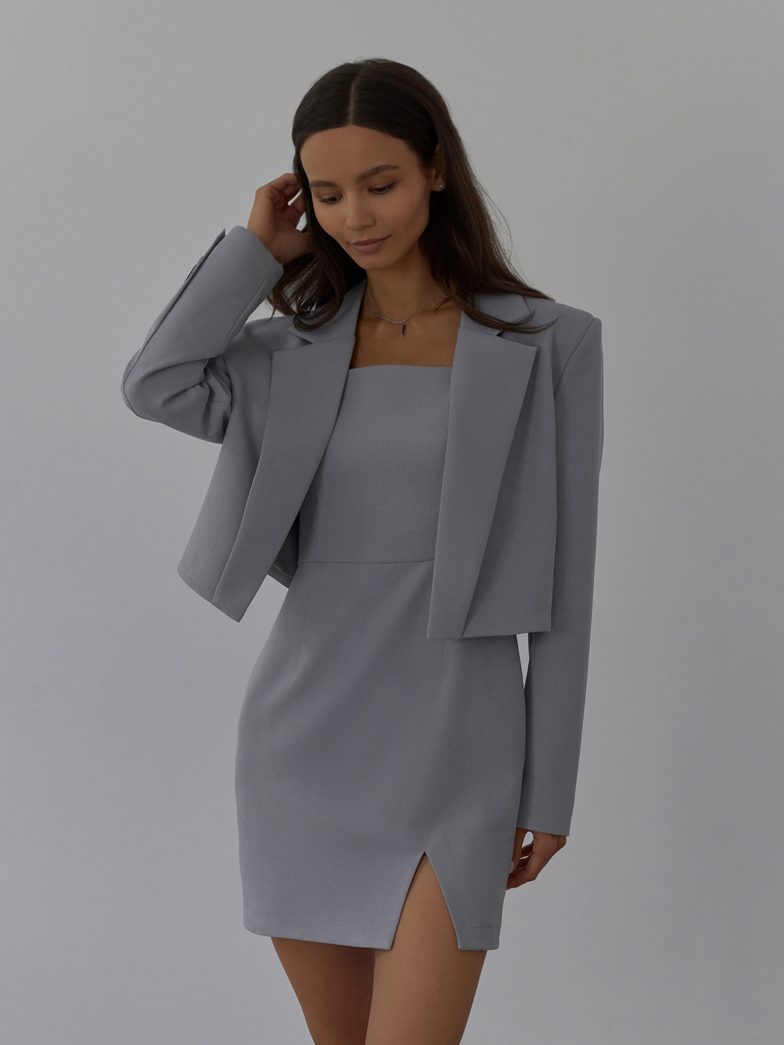 Suit-inspired mini dress
