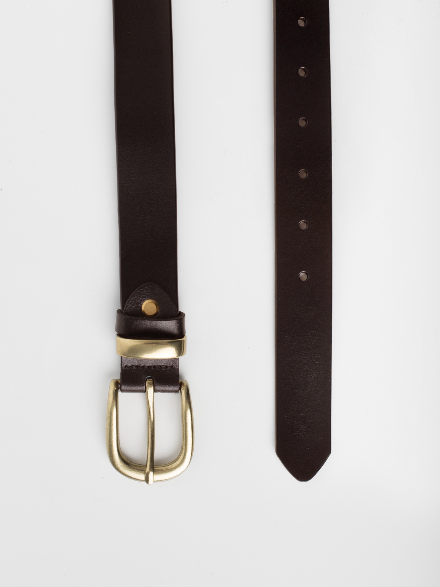 Ovalbuckle leather belt LICHI Online fashion store