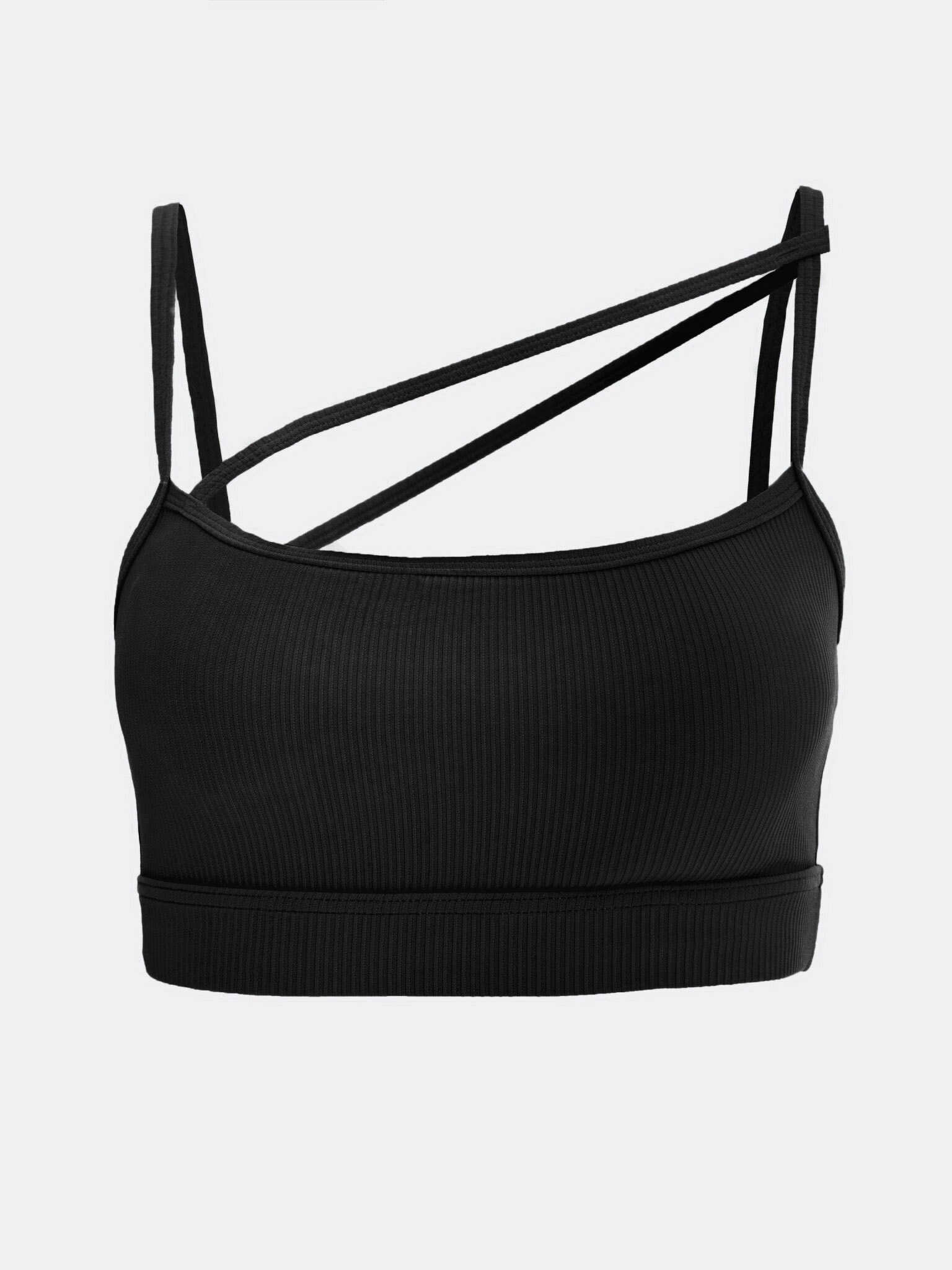 Cross-strap ribbed sports bra
