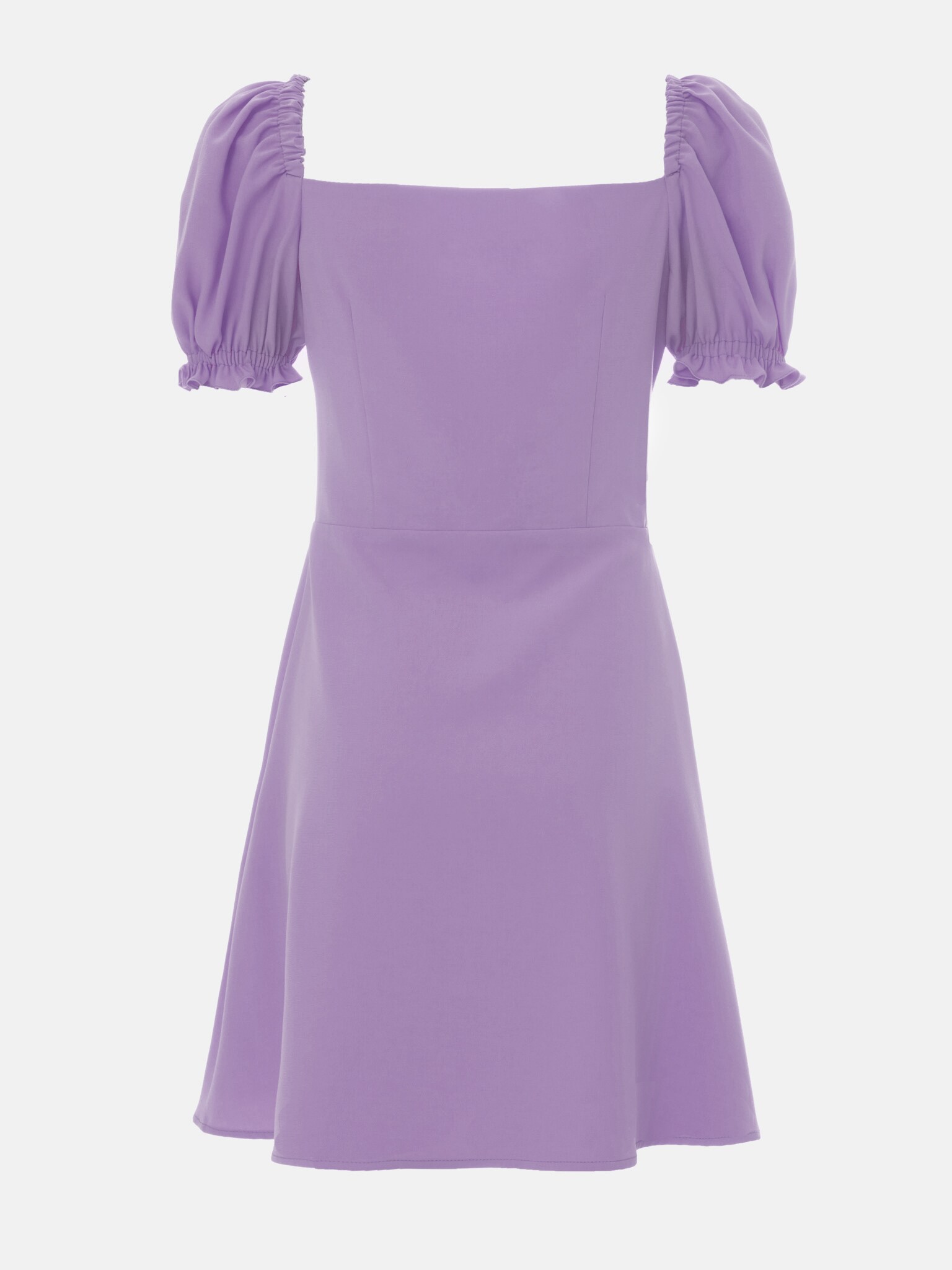 Gerafftes Minikleid mit Schlitzverzierung