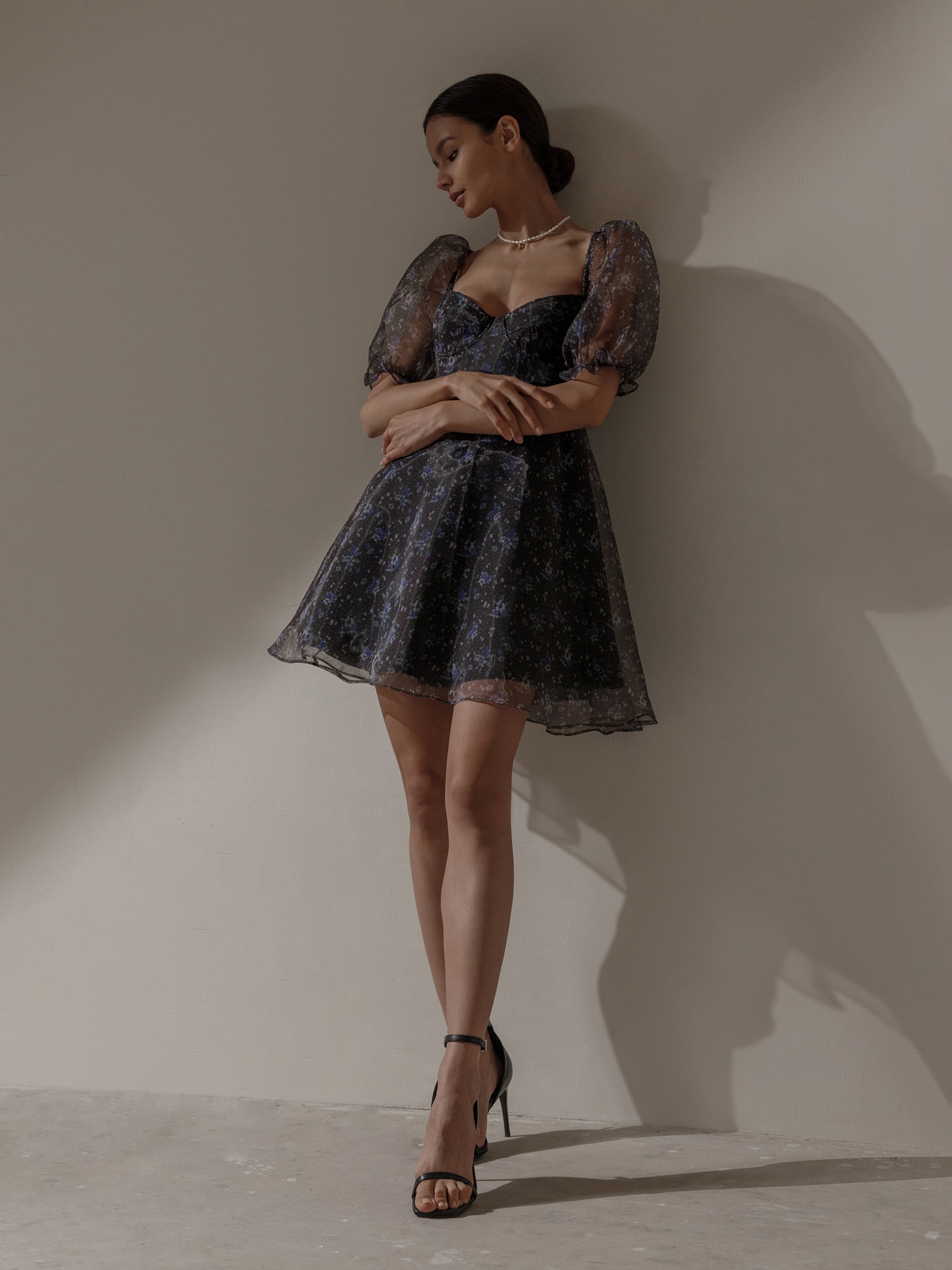 Airy puff-sleeve mini dress :: LICHI - Online fashion store