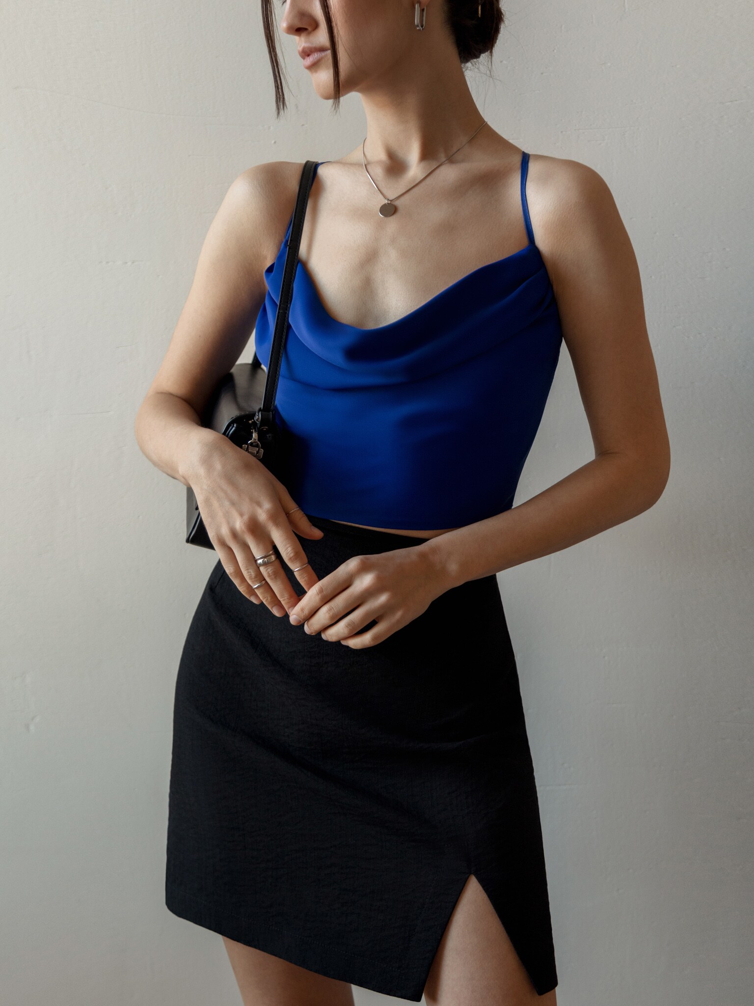 Tie-waist straight mini skirt :: LICHI - Online fashion store