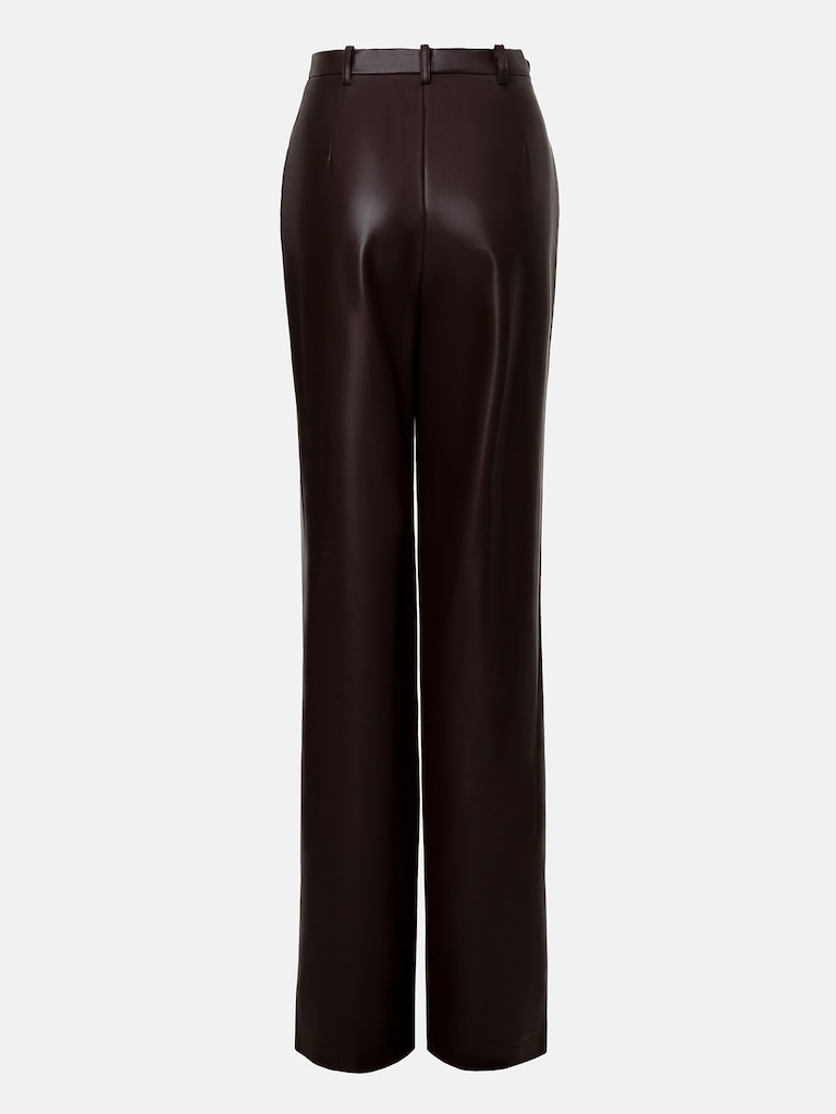 Slit-detail vegan-leather pants :: LICHI - Online fashion store