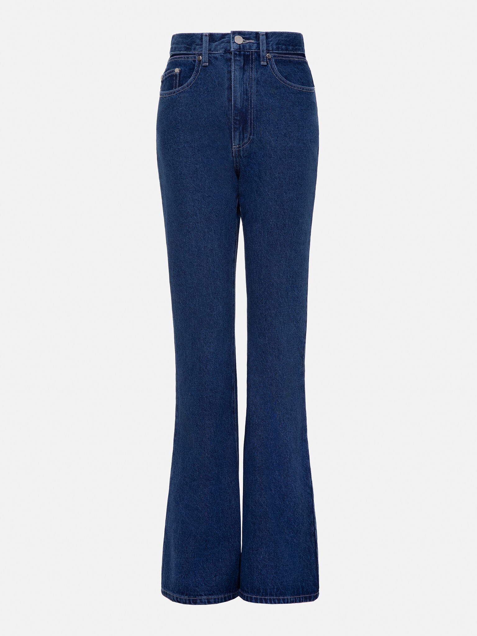 Flared jeans with square-shape pockets :: LICHI - Online fashion store