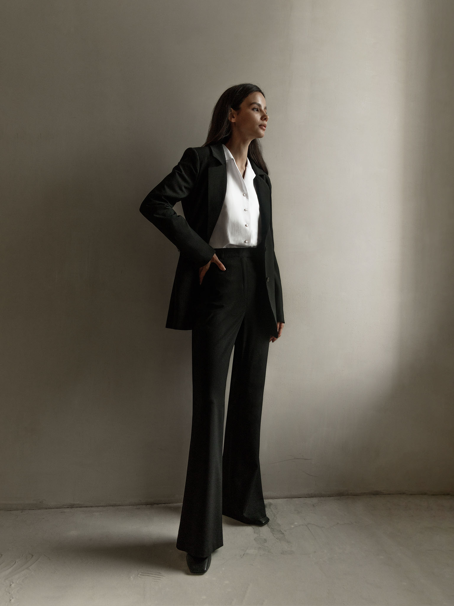 Straight single-breasted blazer