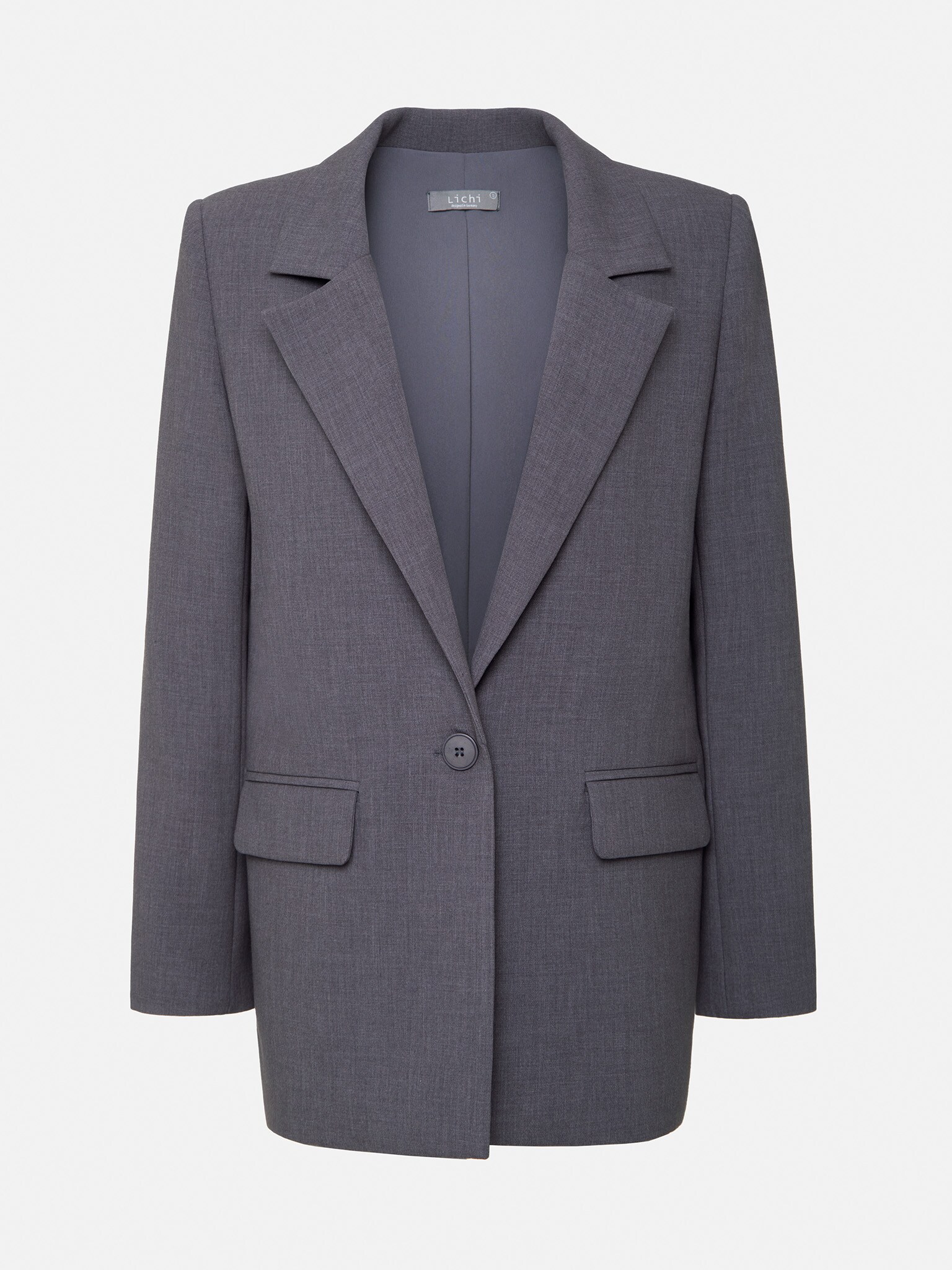 Straight single-breasted suit blazer