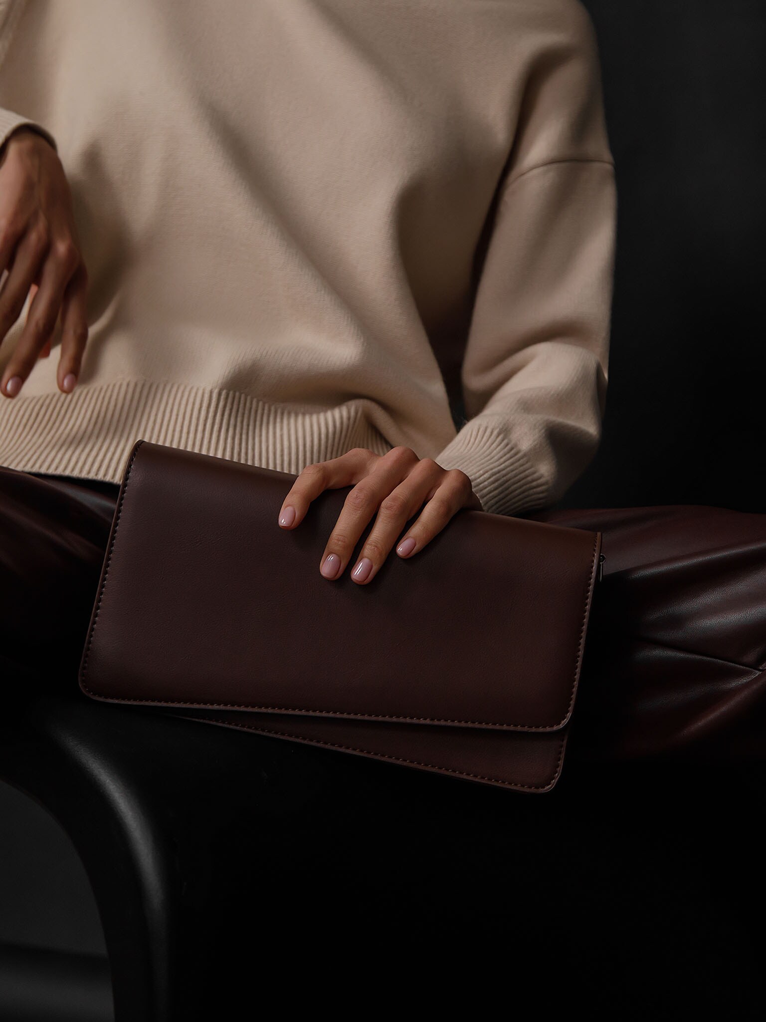 Widestrap baguette shoulder bag LICHI Online fashion store