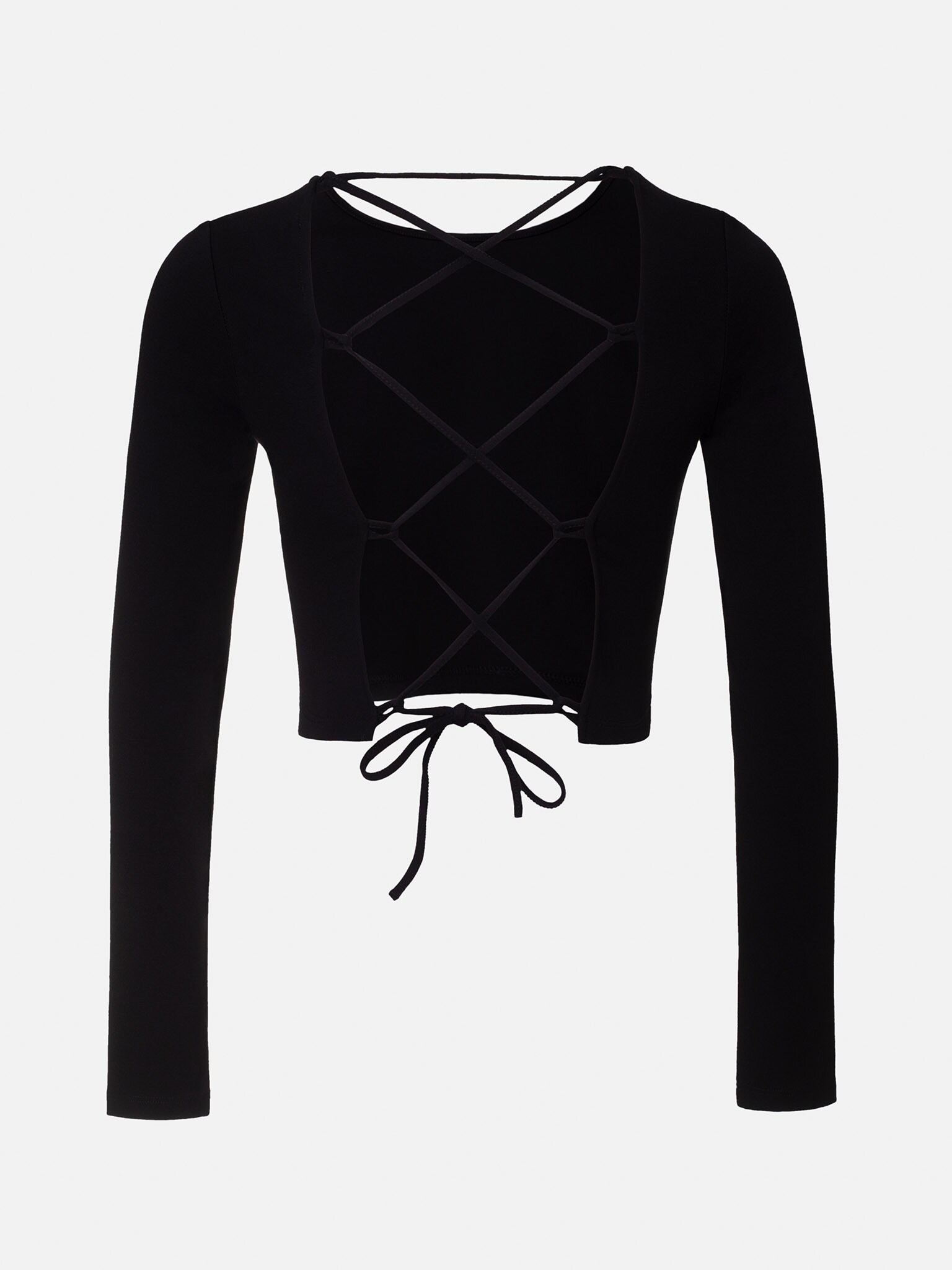 Tie-back jersey crop top :: LICHI - Online fashion store