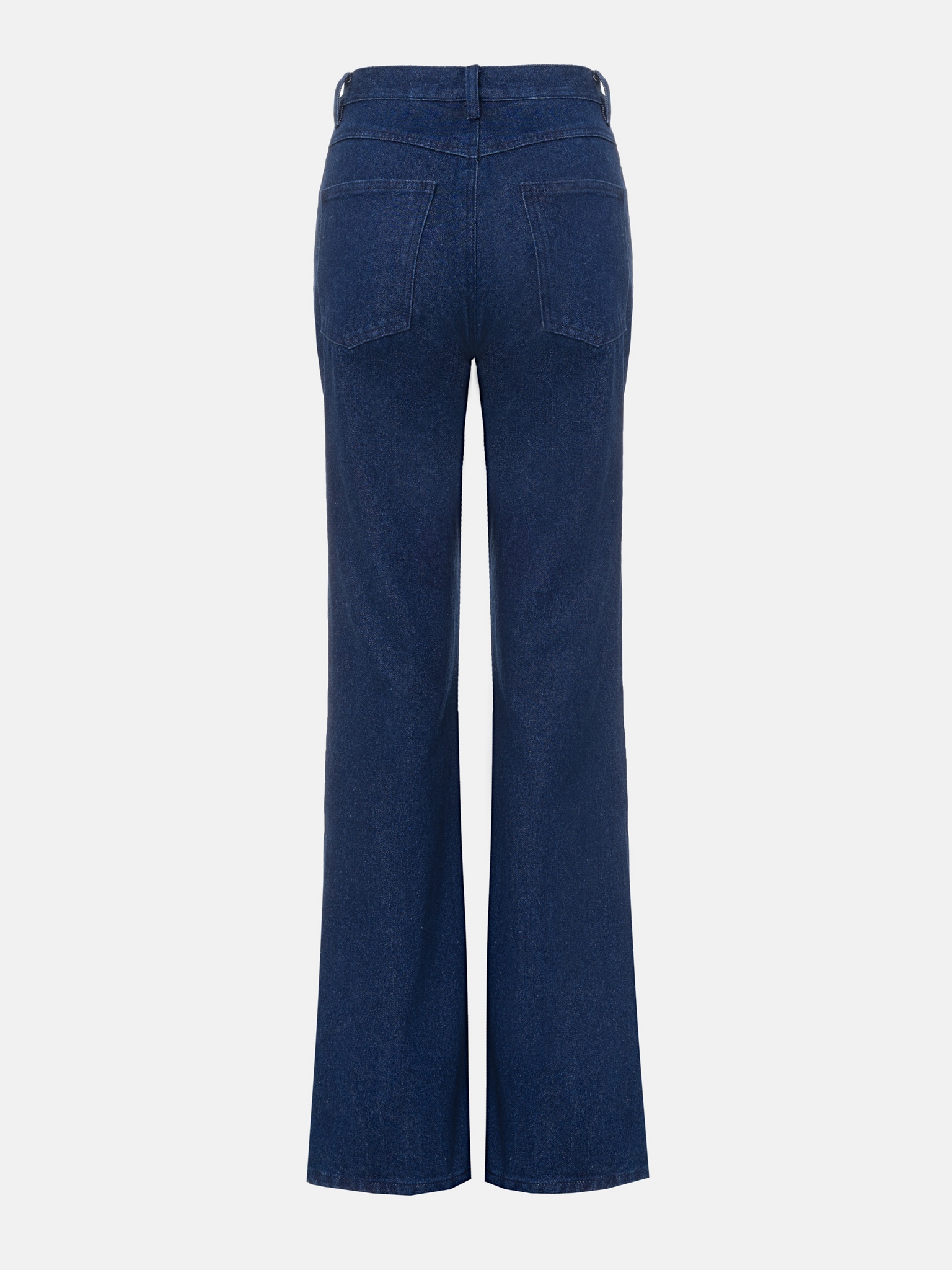 Flared jeans with square-shape pockets