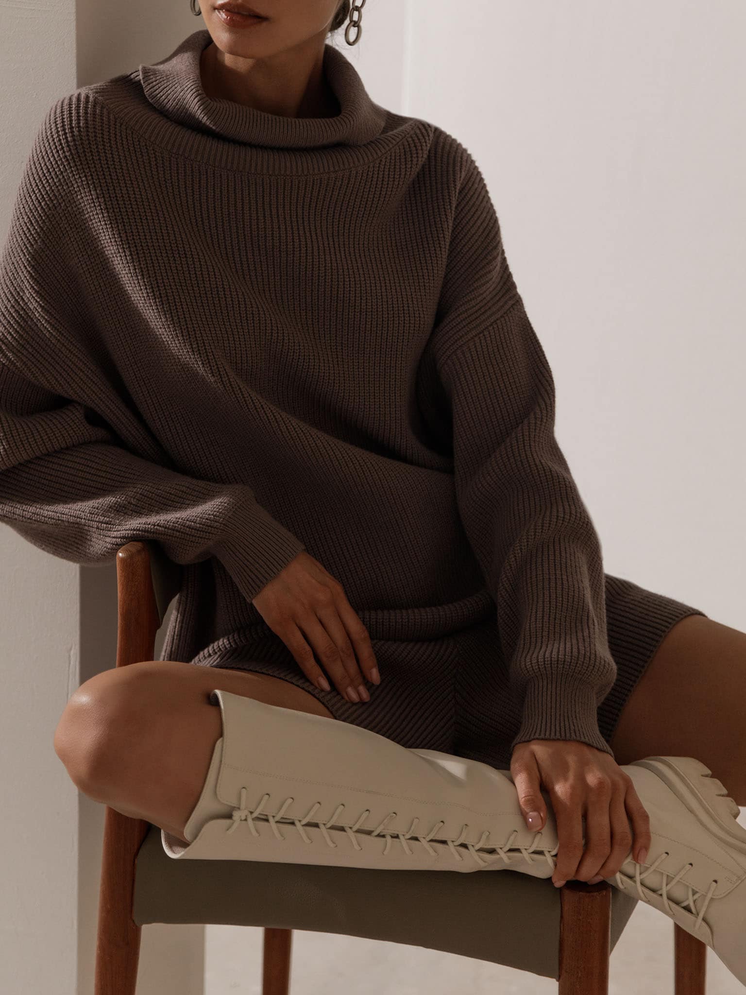 Oversized ribbedknit sweater LICHI Online fashion store