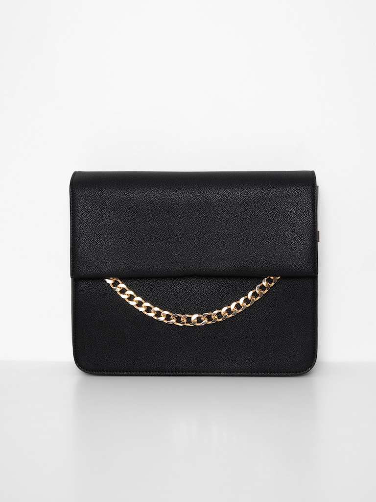 Chain-embellished square-shaped shoulder bag :: LICHI - Online fashion ...