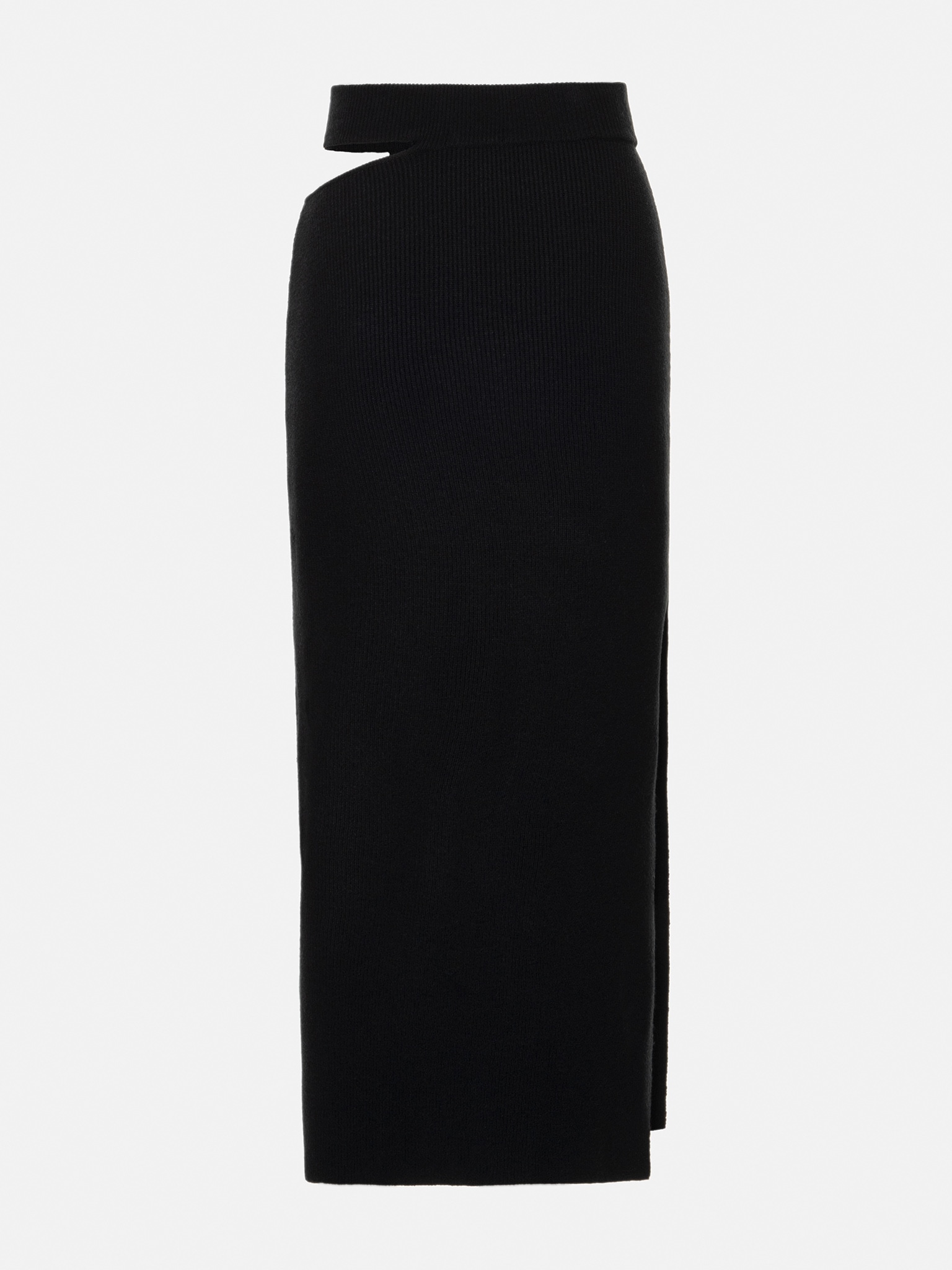 Прилегающая трикотажная юбка миди с разрезами