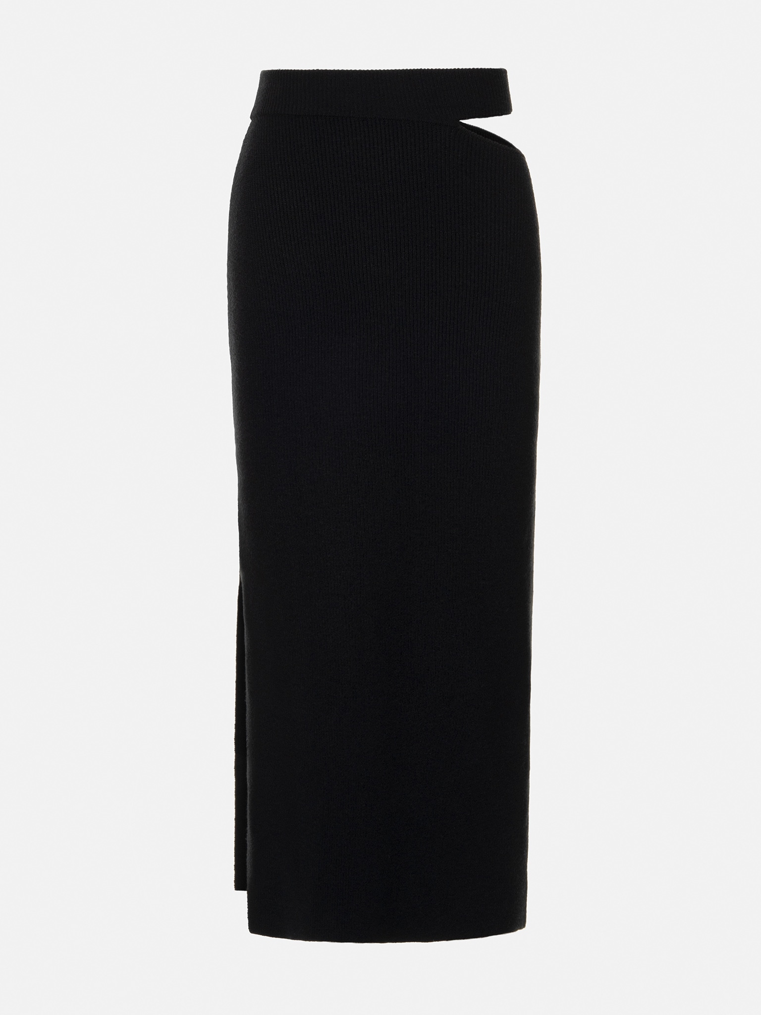 Прилегающая трикотажная юбка миди с разрезами