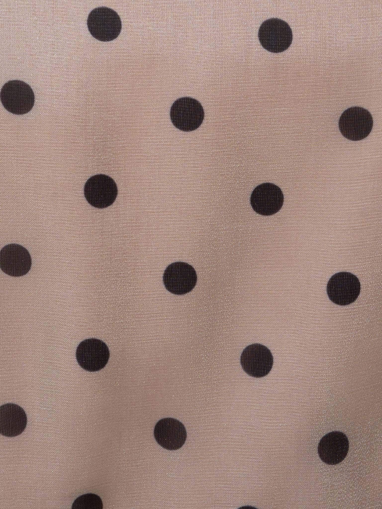 Polka-dot puff-sleeve midi dress 