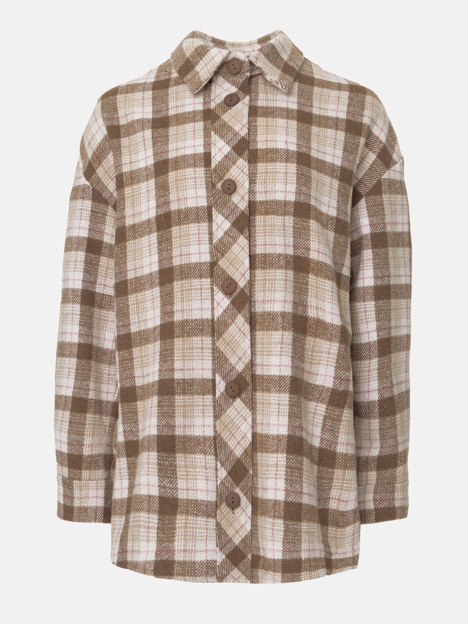 Long checked overshirt