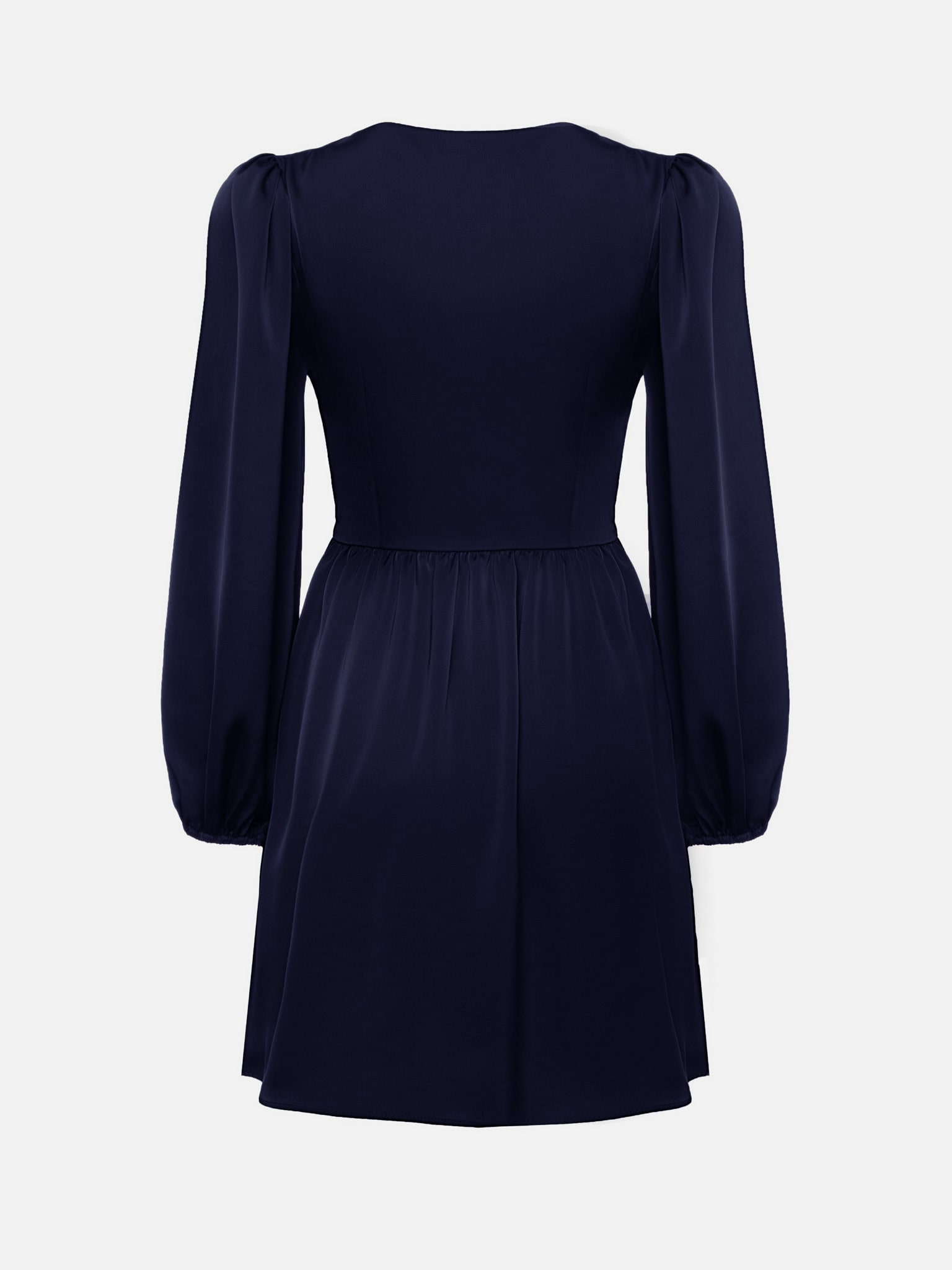 Corset-style blouson-sleeve mini dress