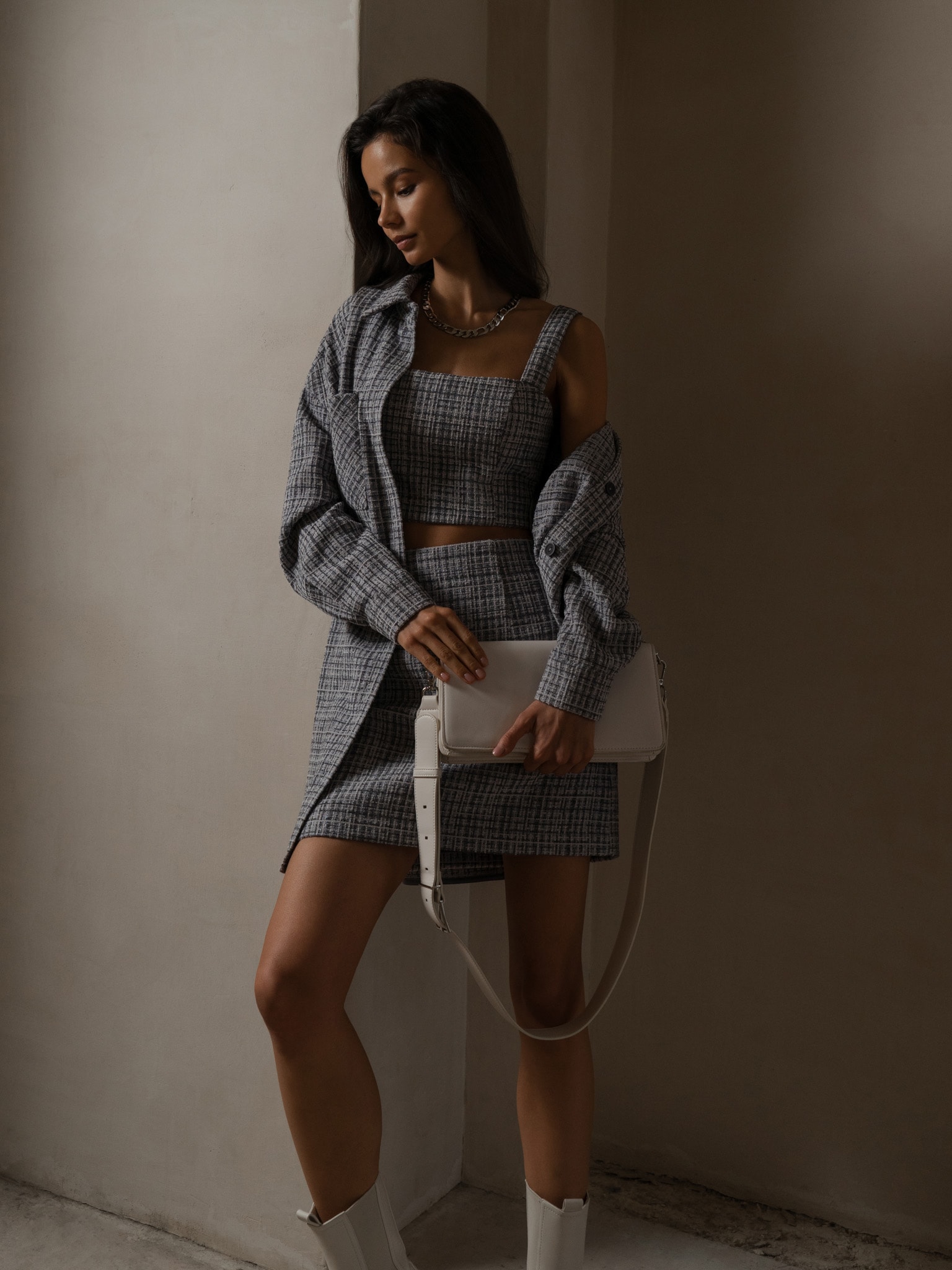 Tweed mini skirt :: LICHI - Online fashion store