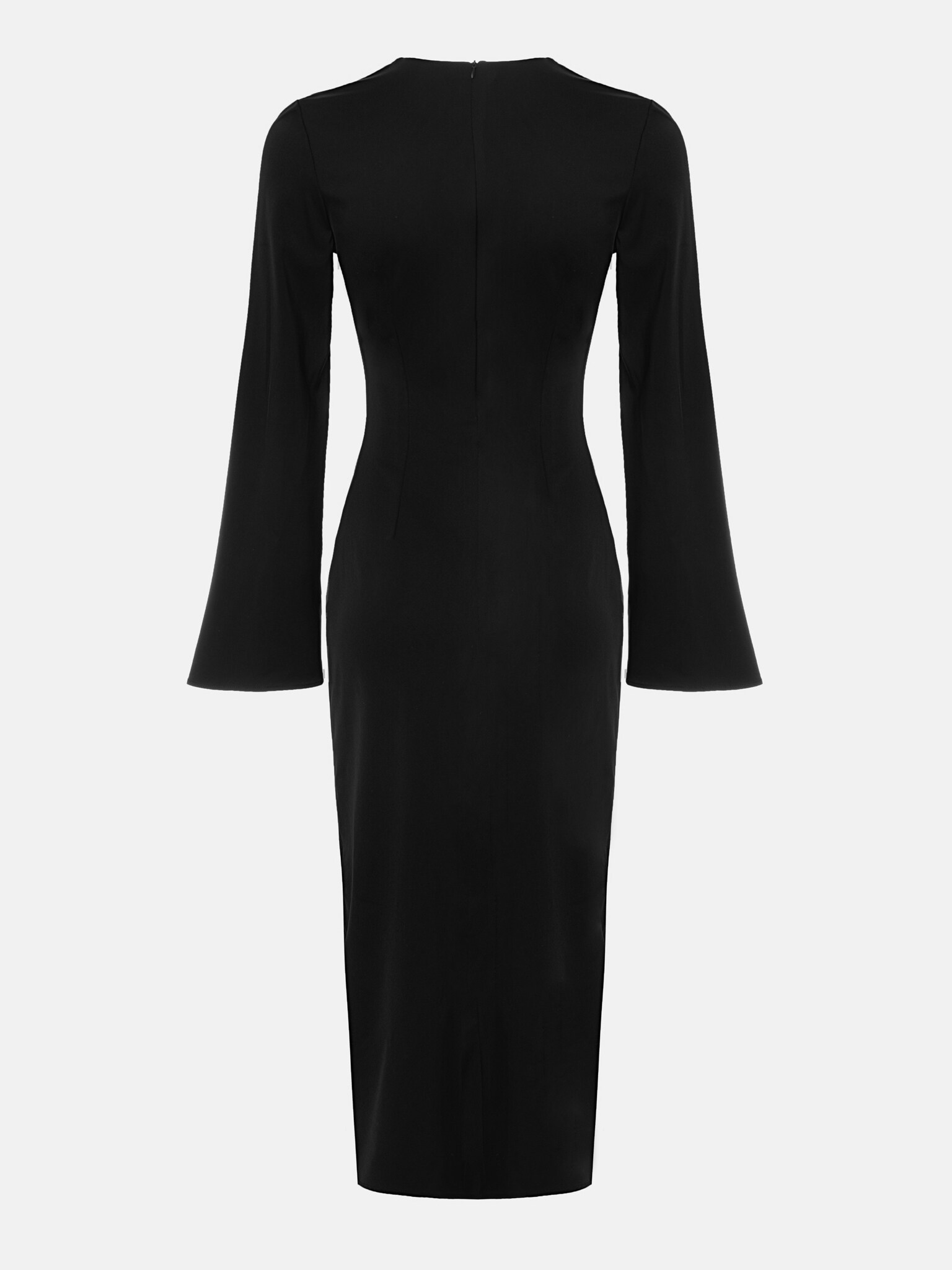 Asymmetric gathered midi dress :: LICHI - Online fashion store