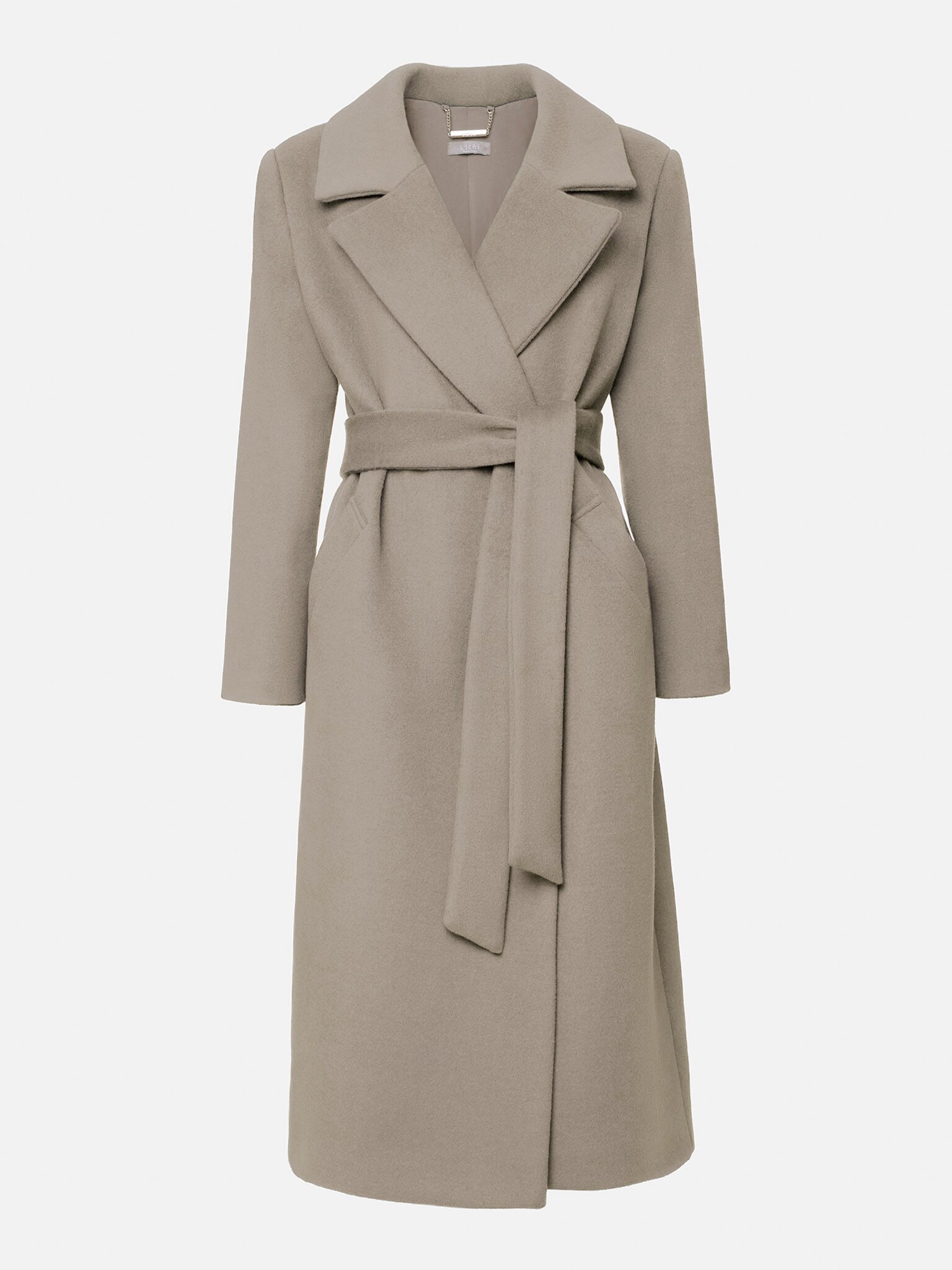 LICHI - Online fashion store :: Wide-belt wrap wool coat