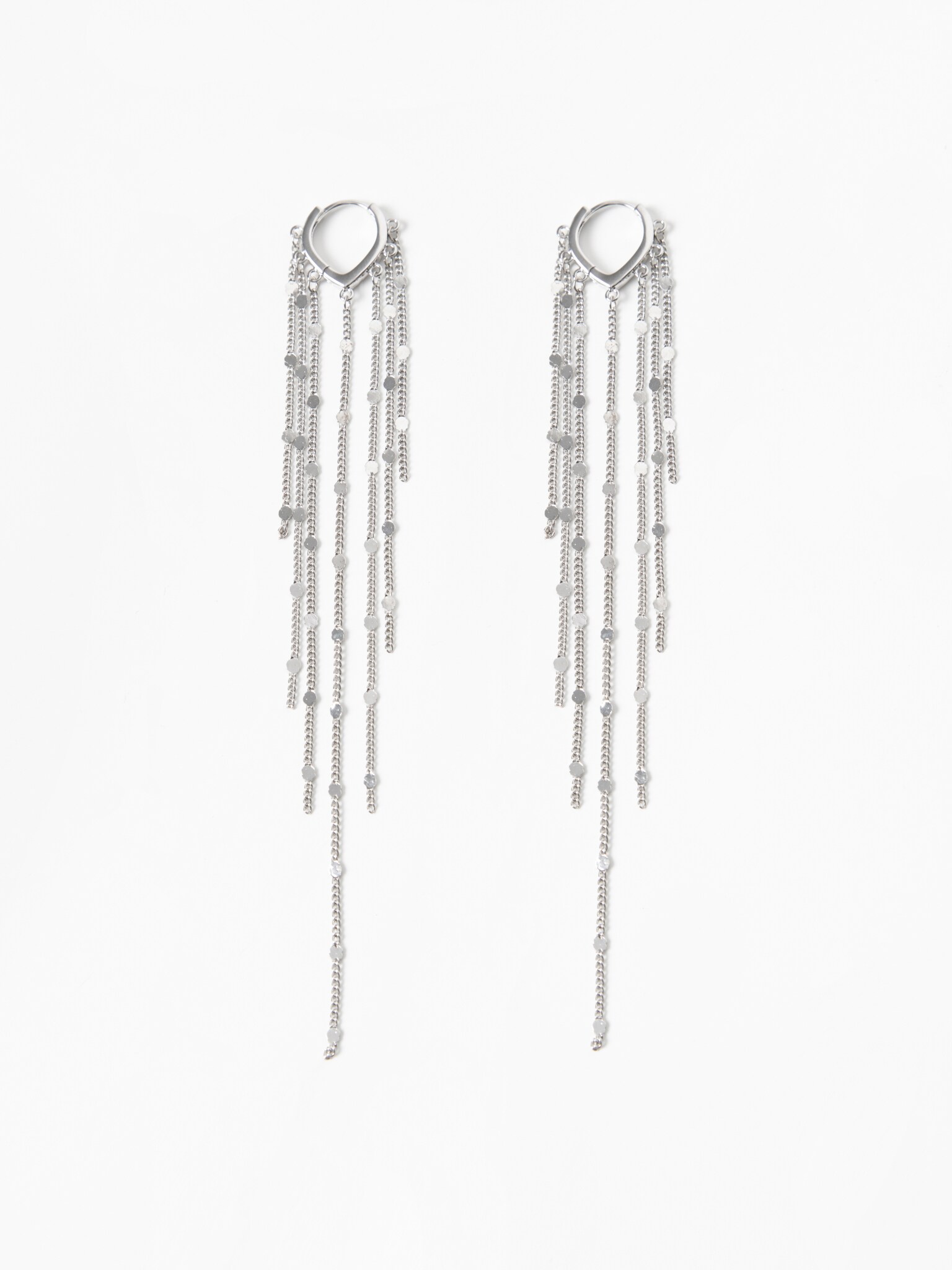 Slender chain silver-tone earrings