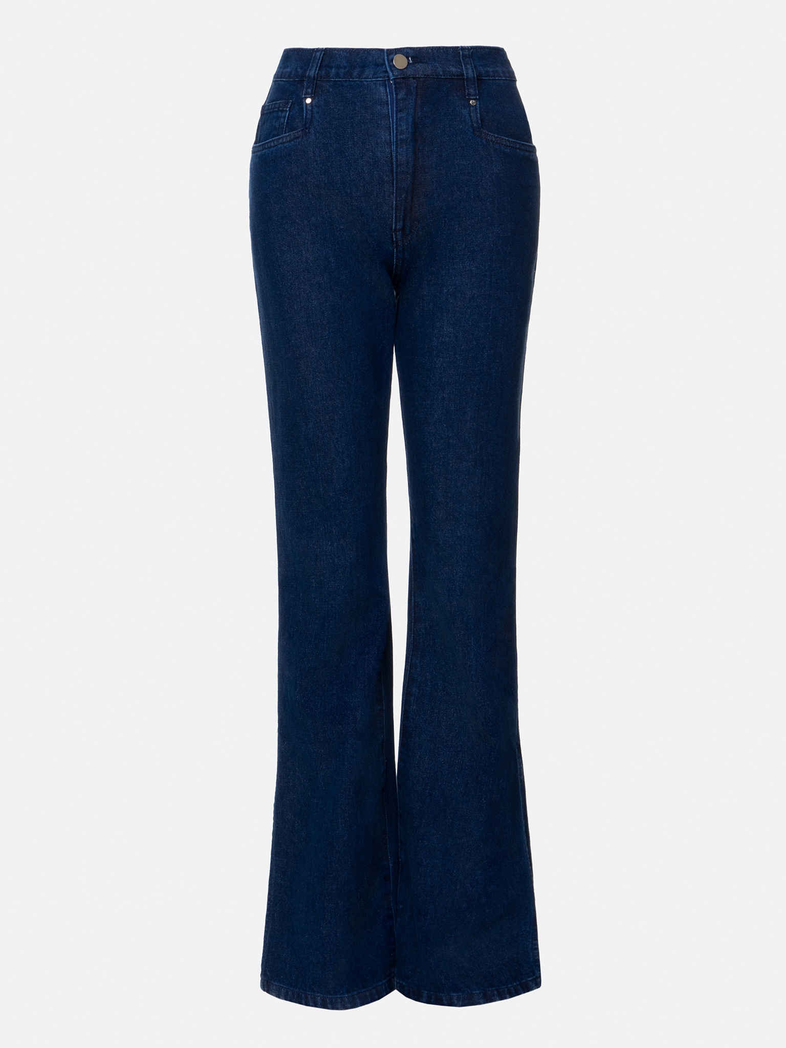 Side-slit flared jeans