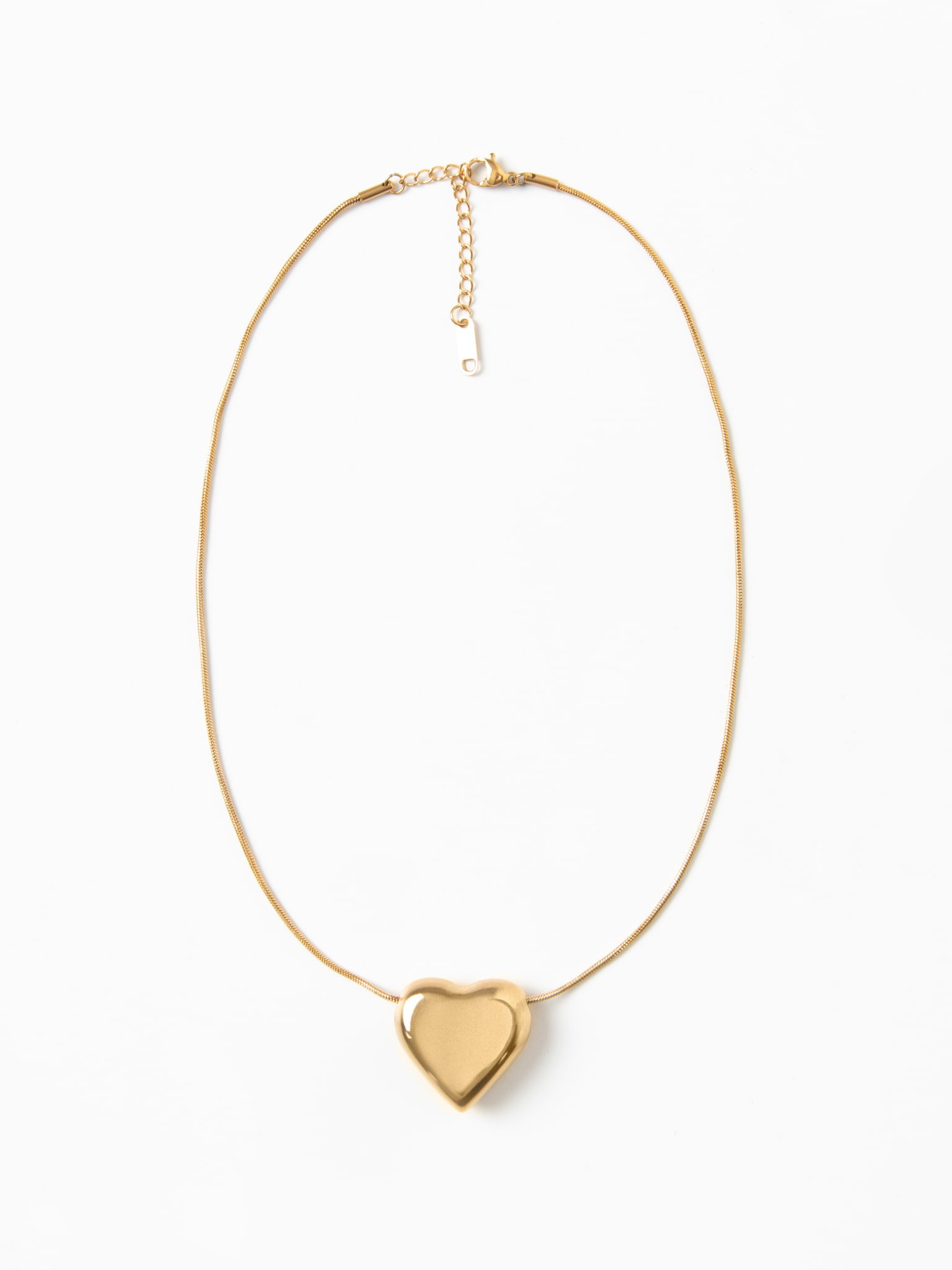 Chunky heart pendant chain necklace