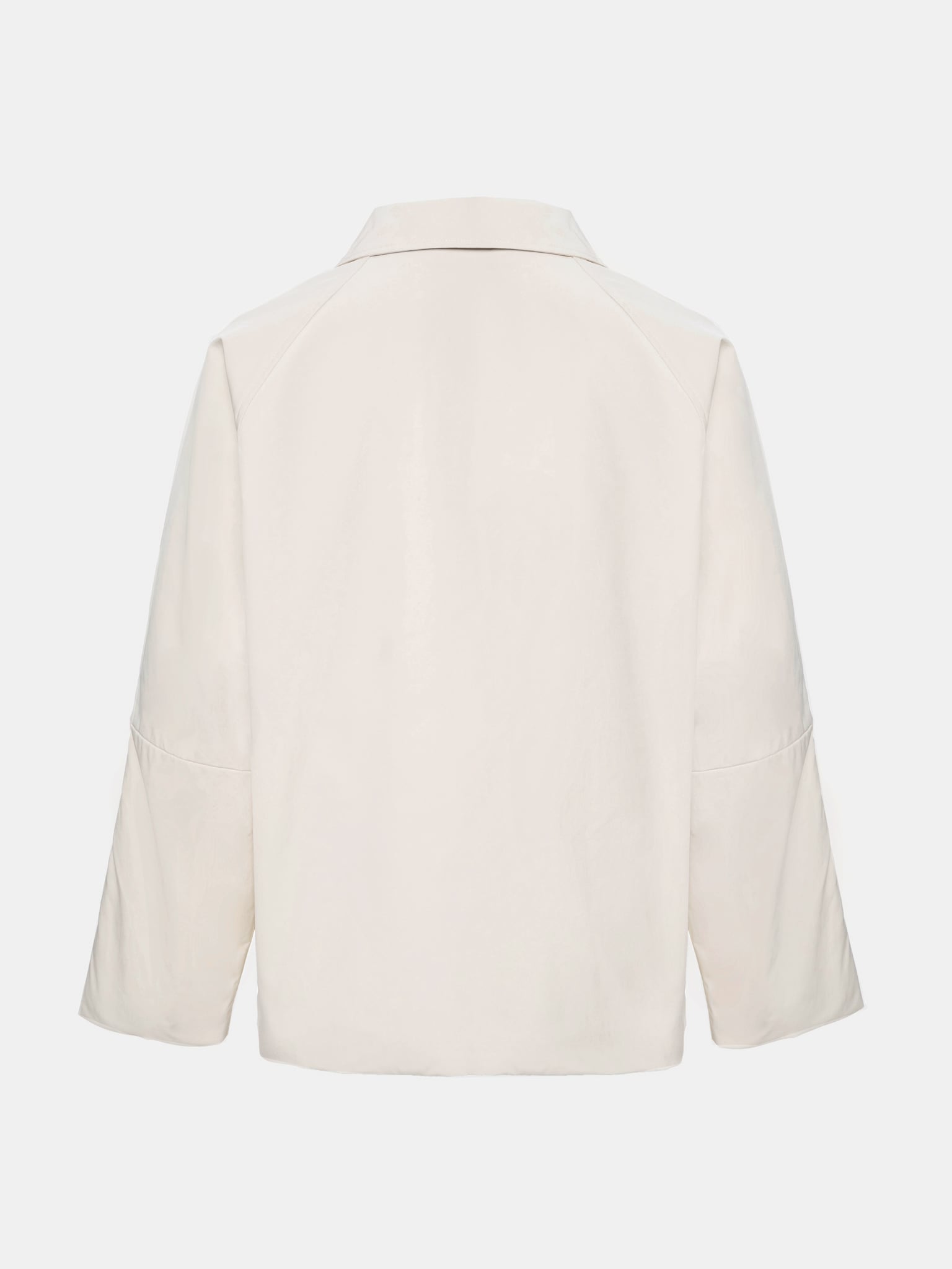 Buttoned raglan-sleeve straight-line jacket