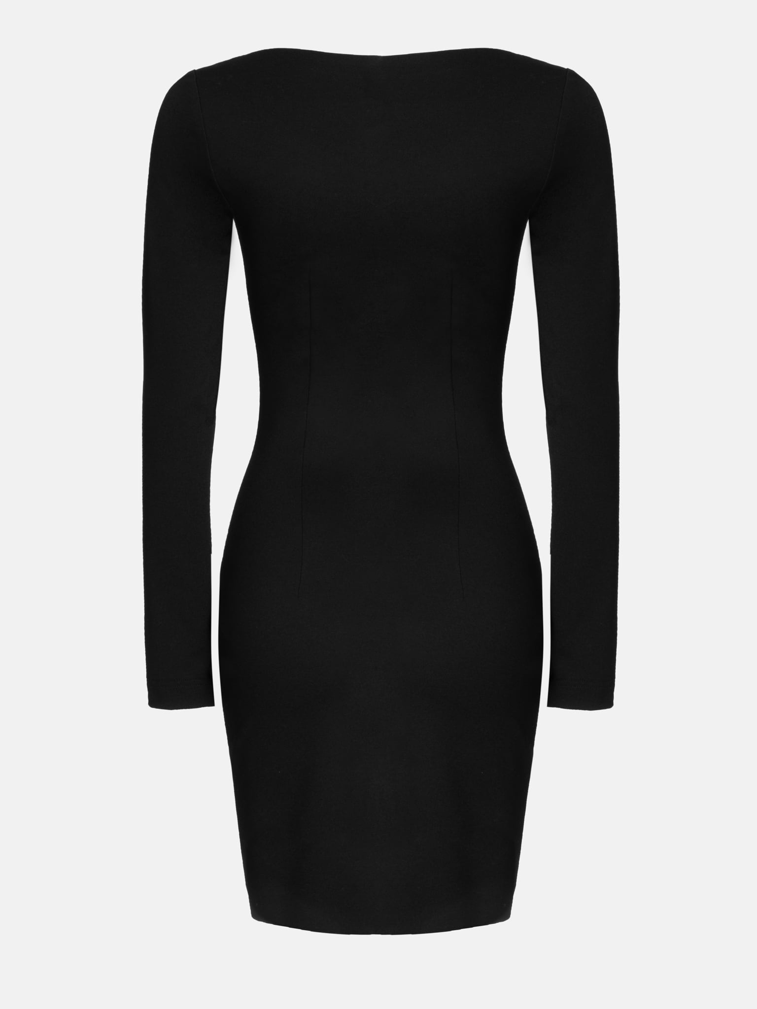 Square-neck front-slit mini dress