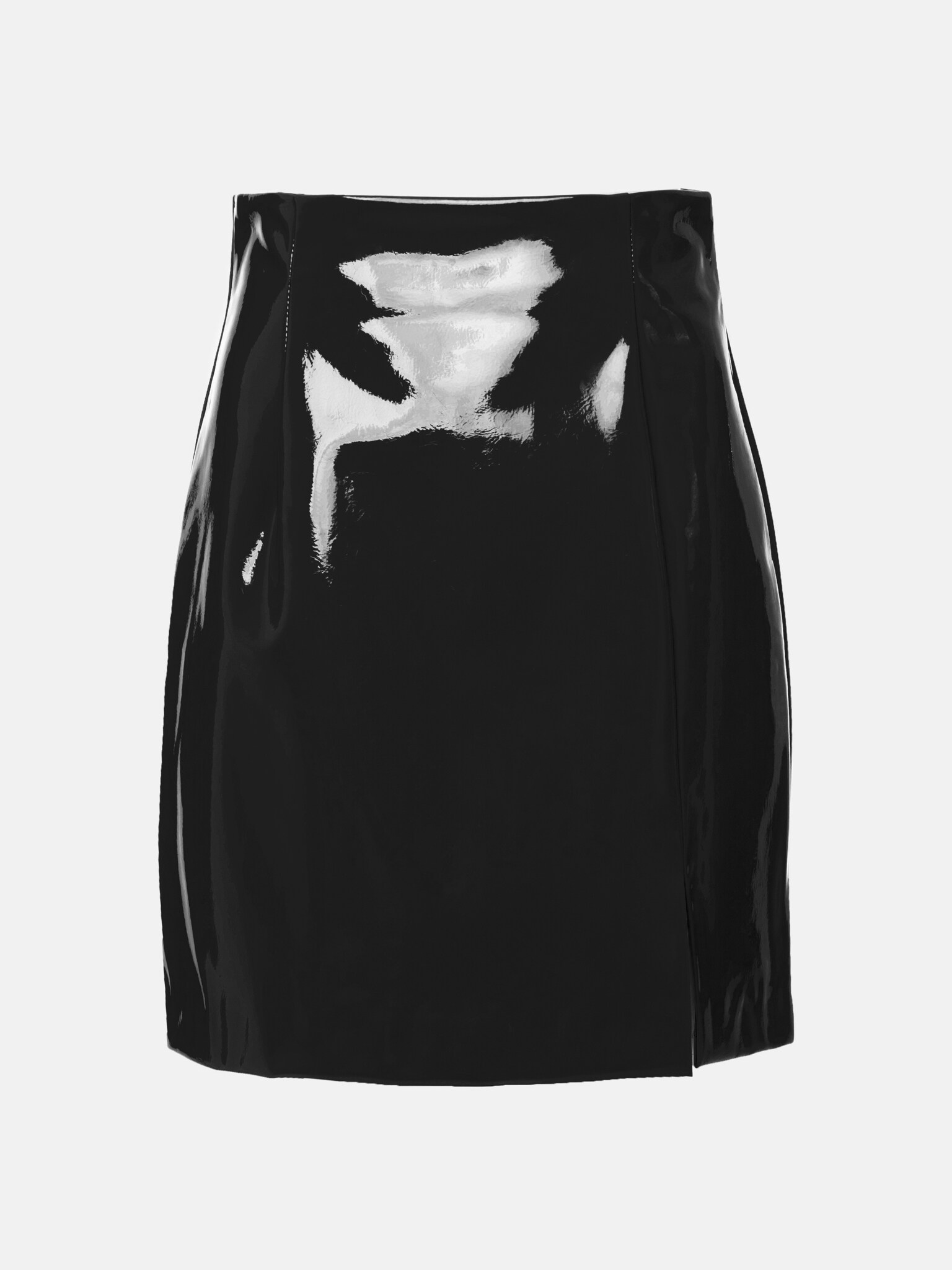 Patent-leather slit-detailed mini skirt :: LICHI - Online fashion store