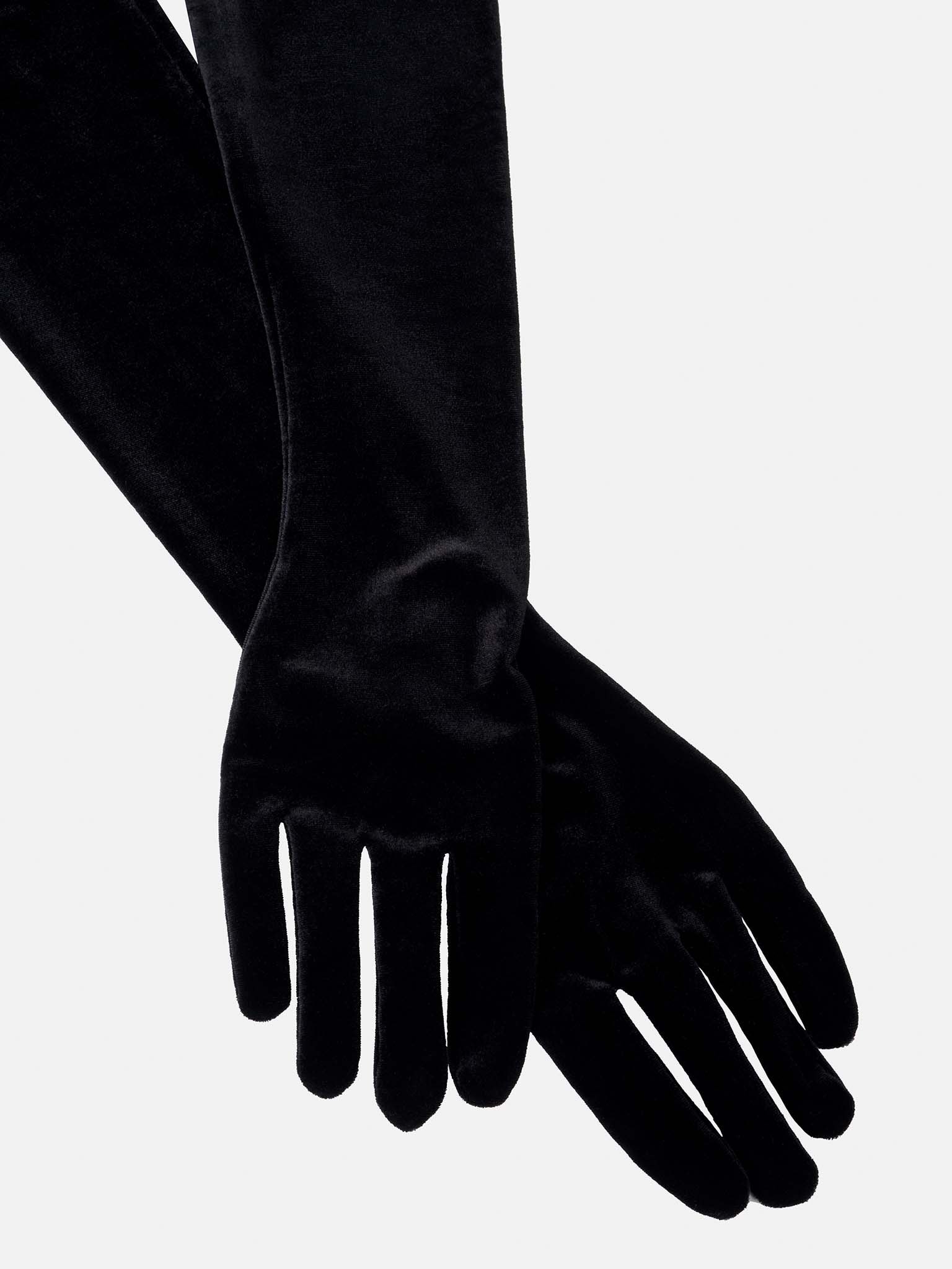 Длинные бархатные перчатки