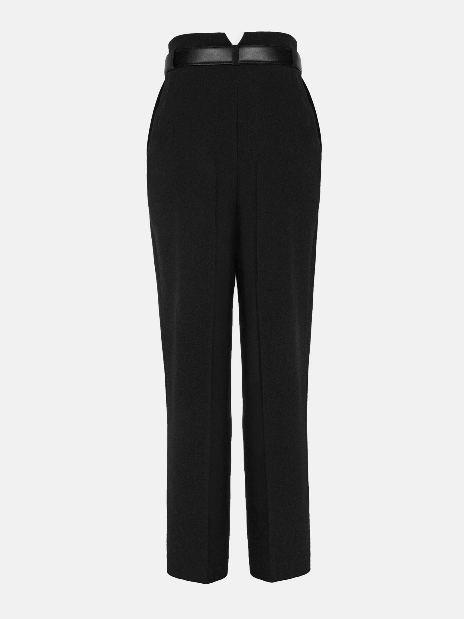 Belted straight-leg wool pants :: LICHI - Online fashion store
