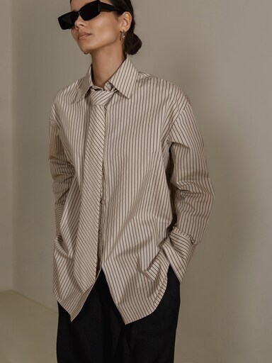 Oversized tweed shirt :: LICHI - Online fashion store