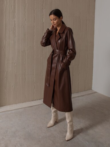 Delia's Vegan Leather Trench Coat