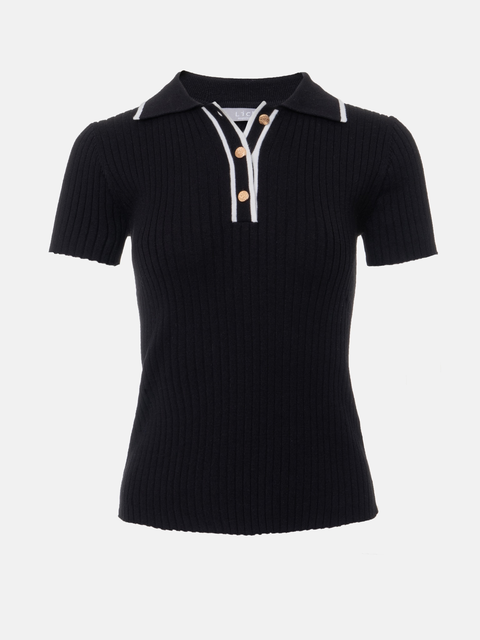 Chunky-button slim polo shirt :: LICHI - Online fashion store