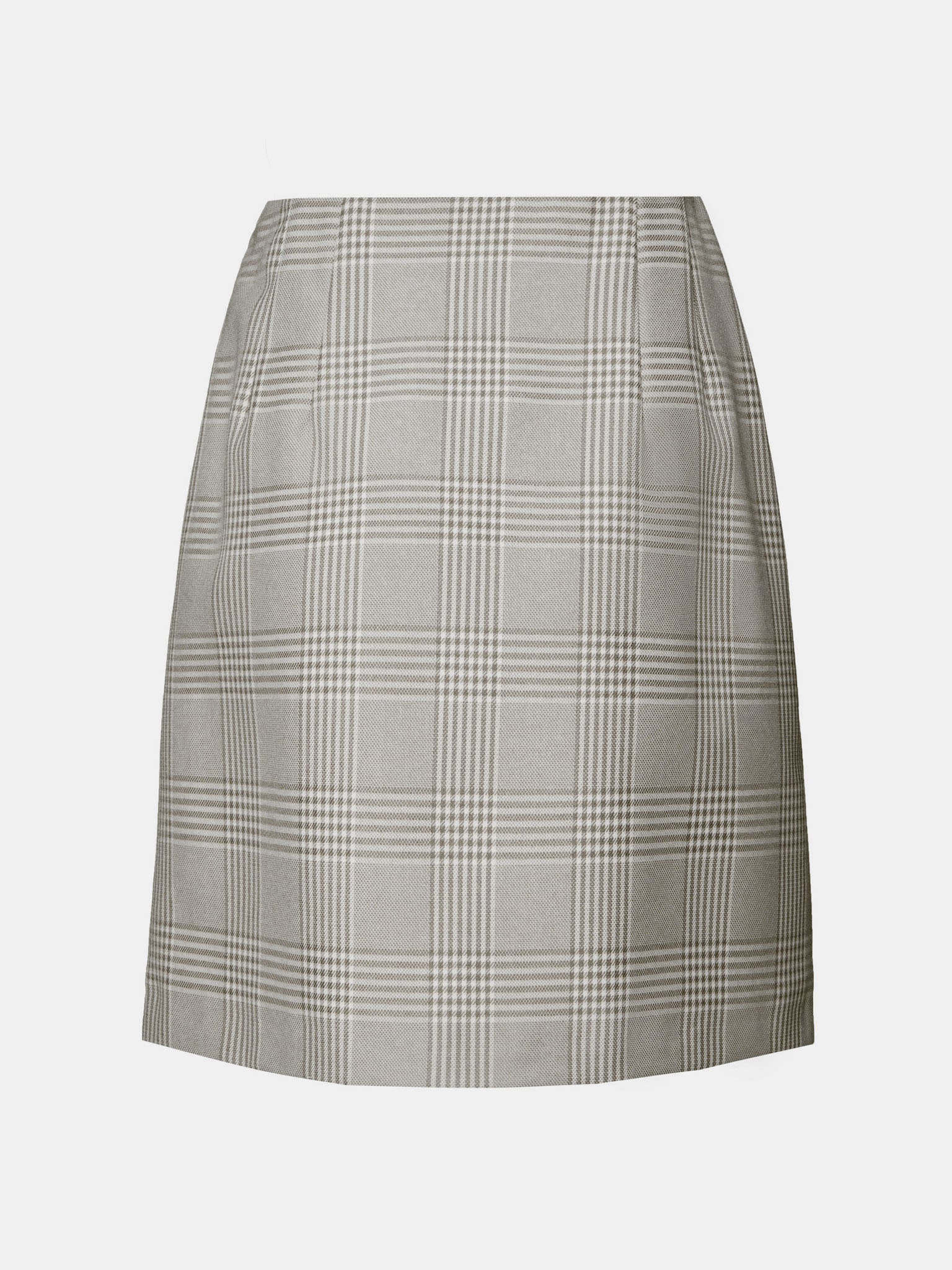 Checked straight-line mini skirt
