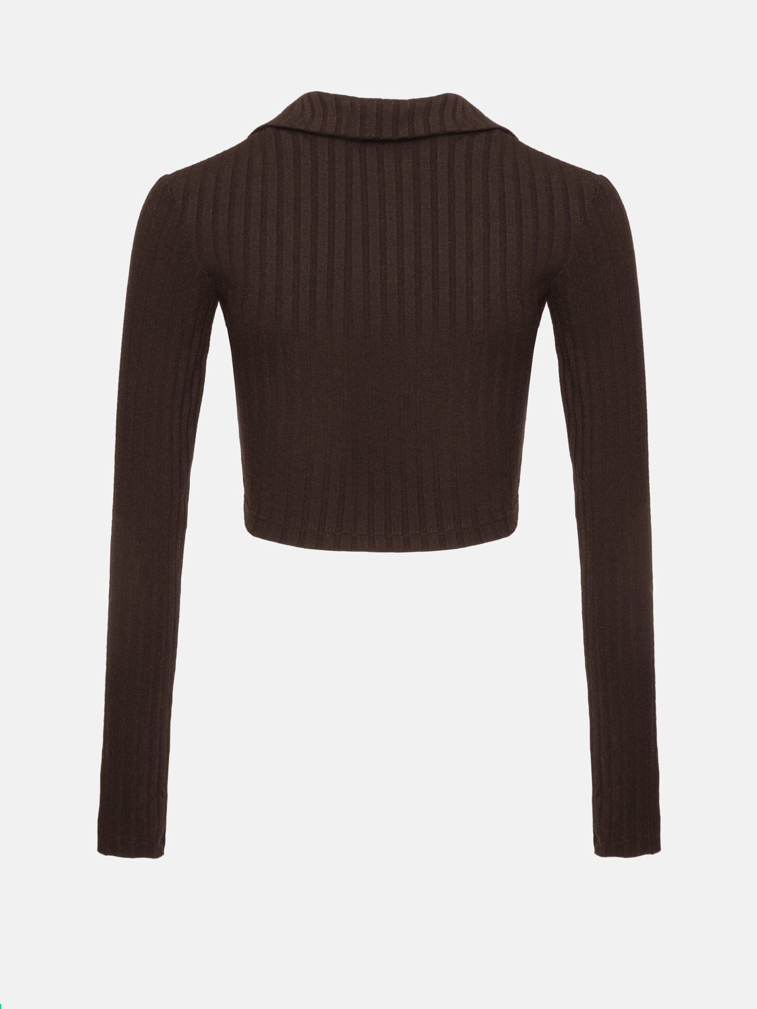 Long-sleeve polo jersey crop top :: LICHI - Online fashion store