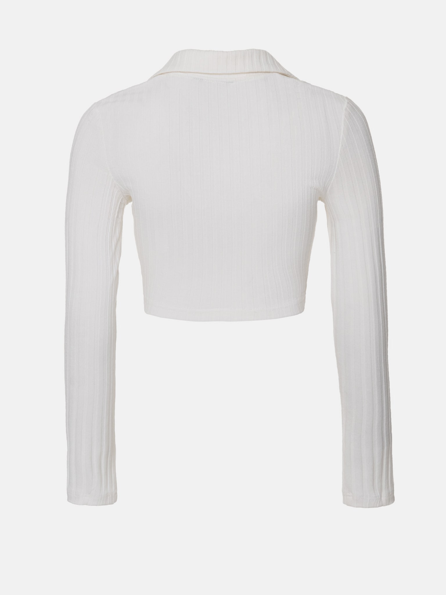 Long-sleeve polo jersey crop top :: LICHI - Online fashion store