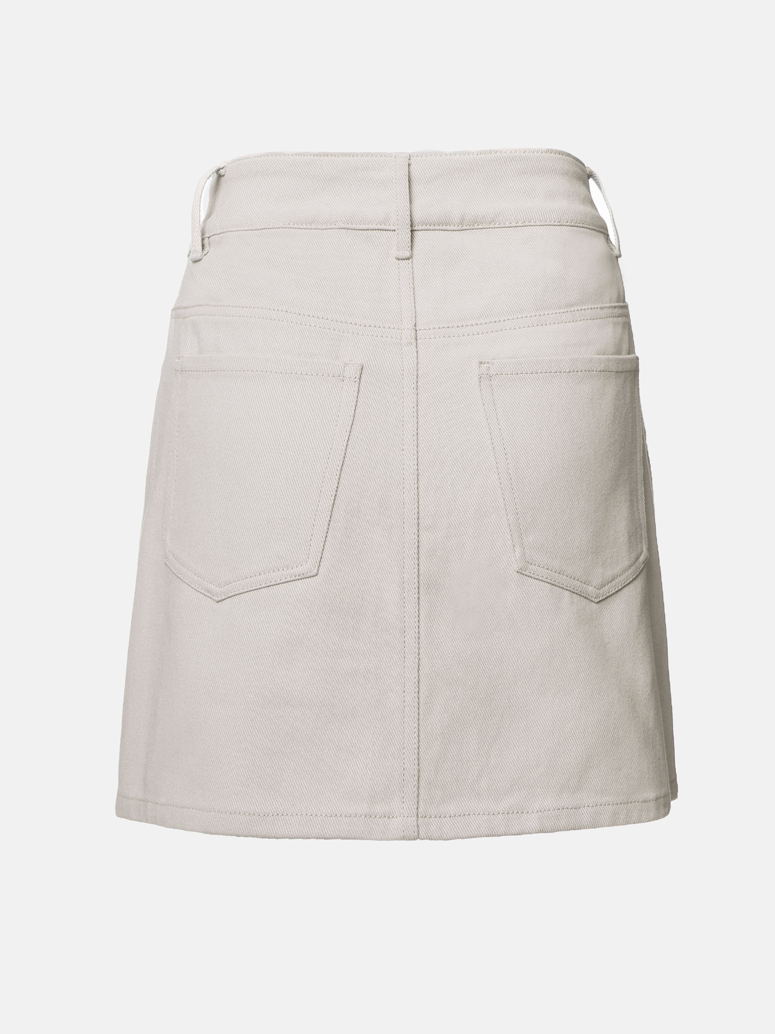 Front-slit denim mini skirt