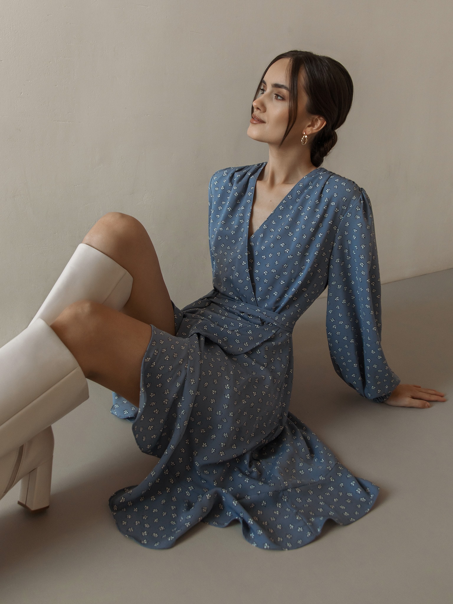 LICHI - Online fashion store :: Sash-detailed wrap mini dress