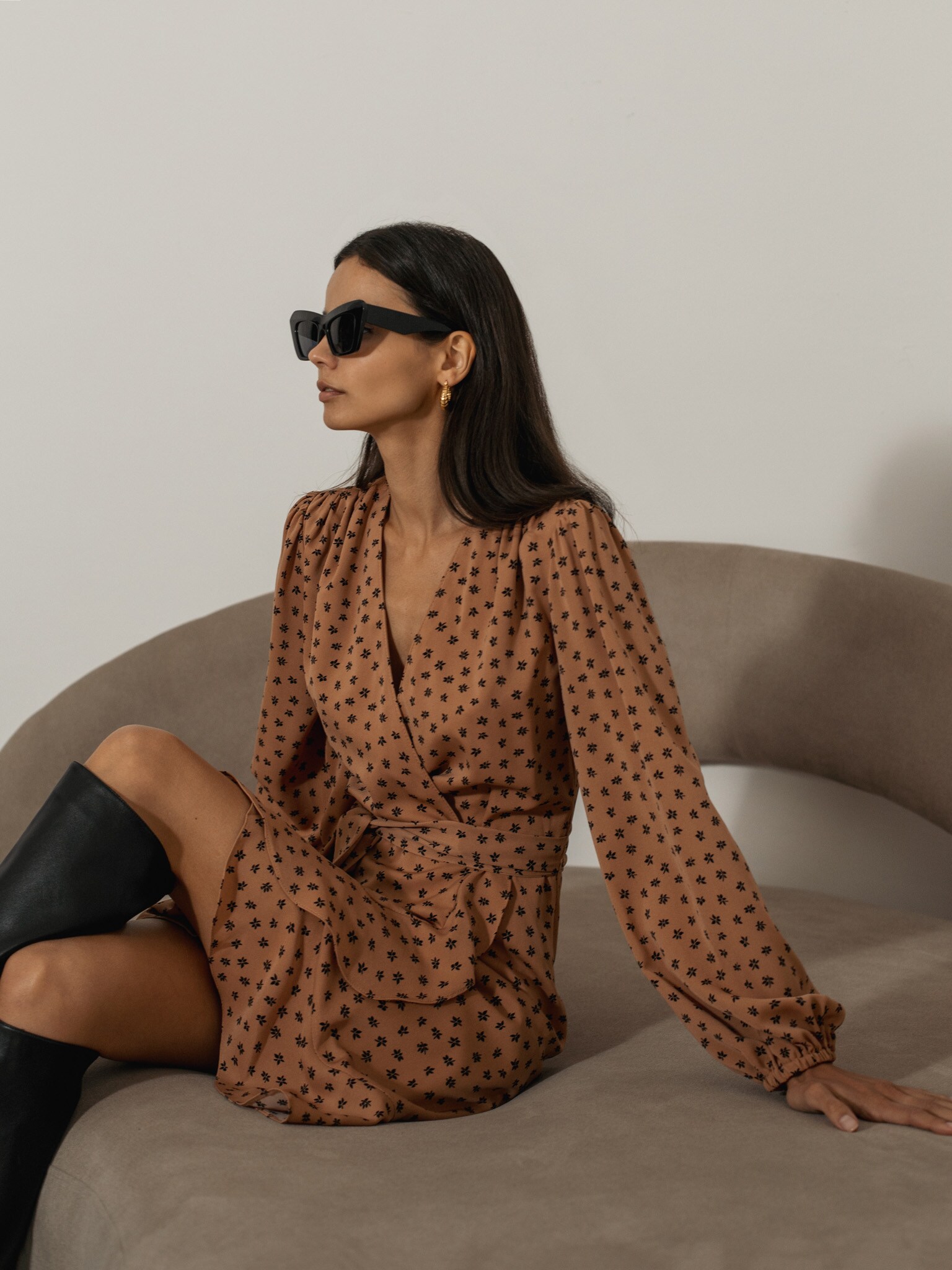 Sashdetailed wrap mini dress LICHI Online fashion store