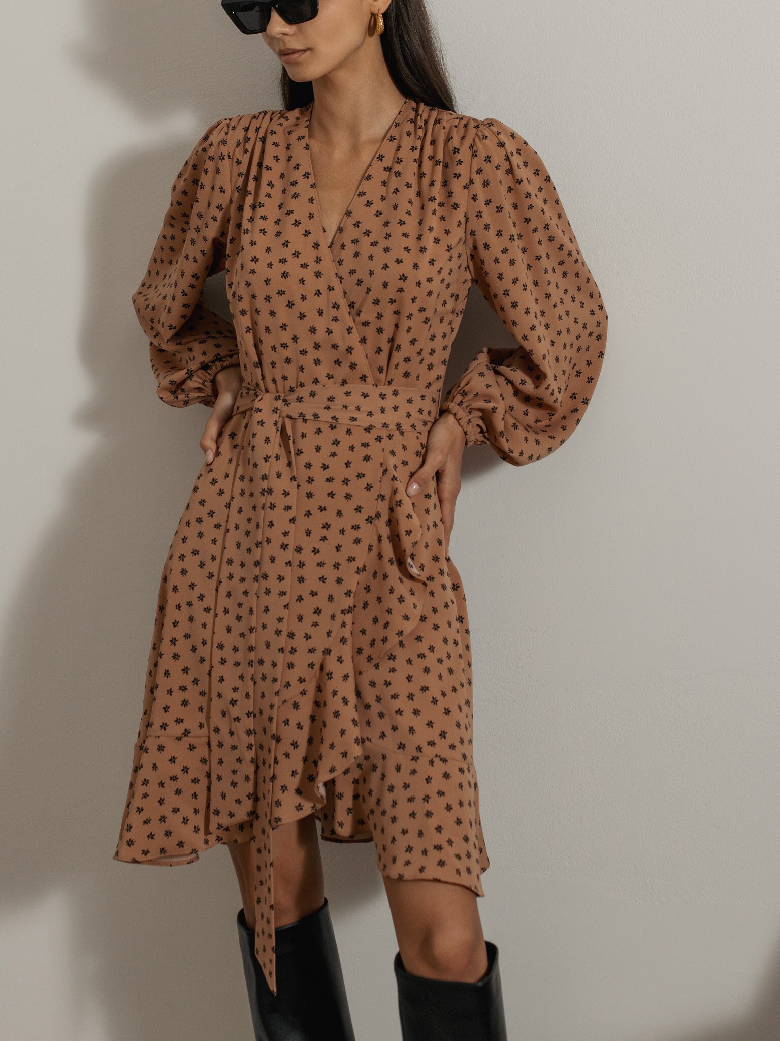 Sashdetailed wrap mini dress LICHI Online fashion store