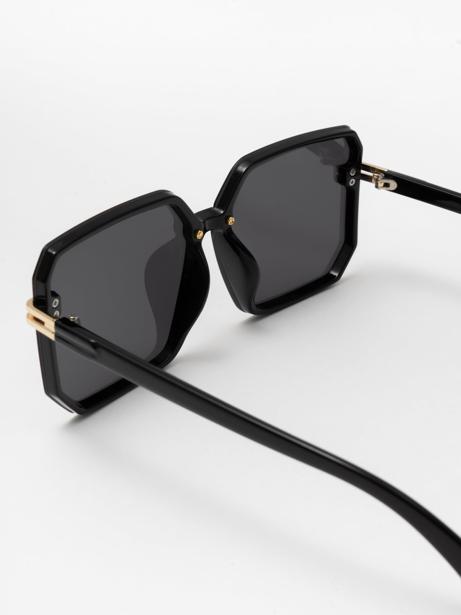 Metal-trimmed square-frame sunglasses