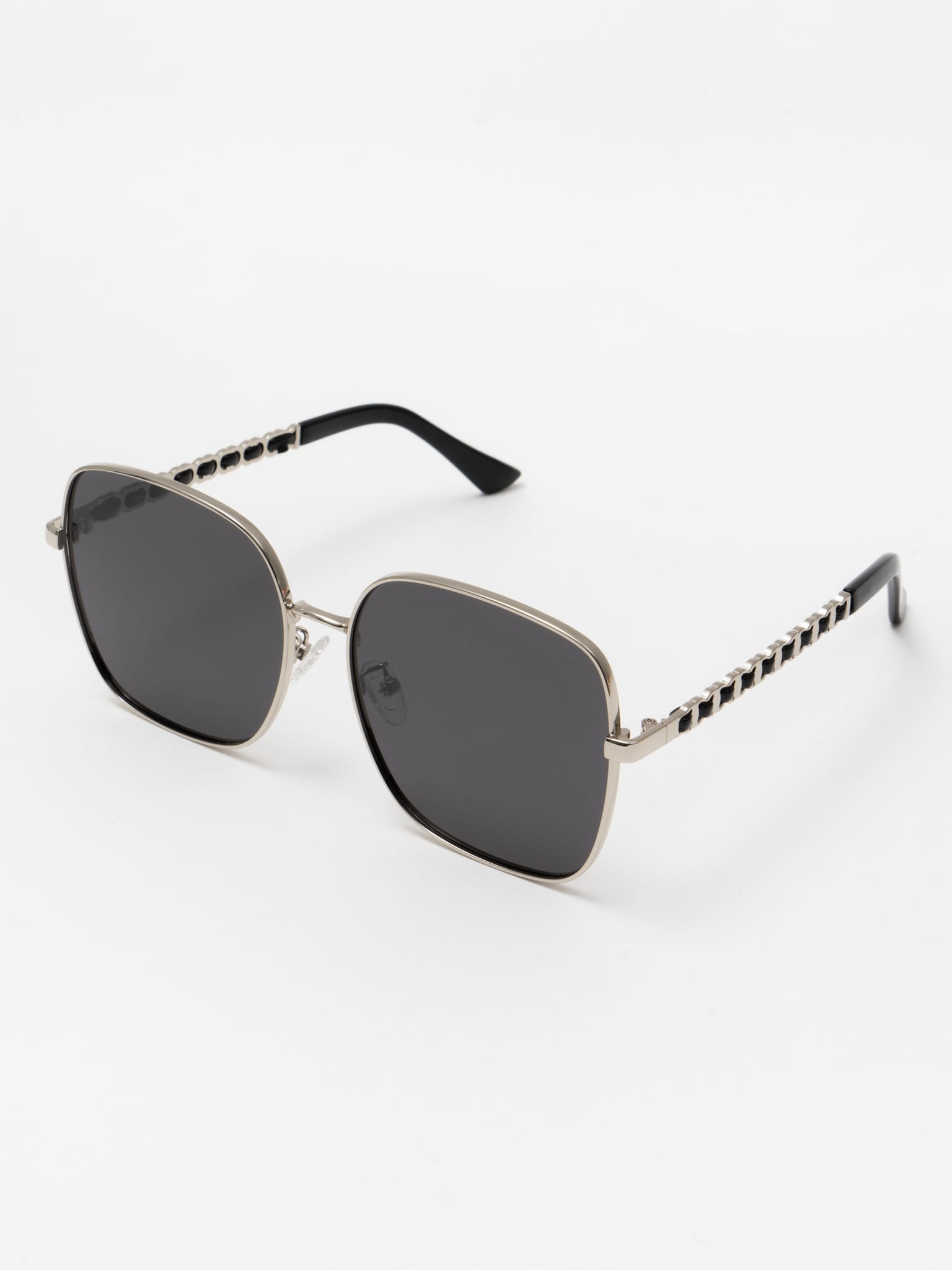 Square-shape metal-frame sunglasses