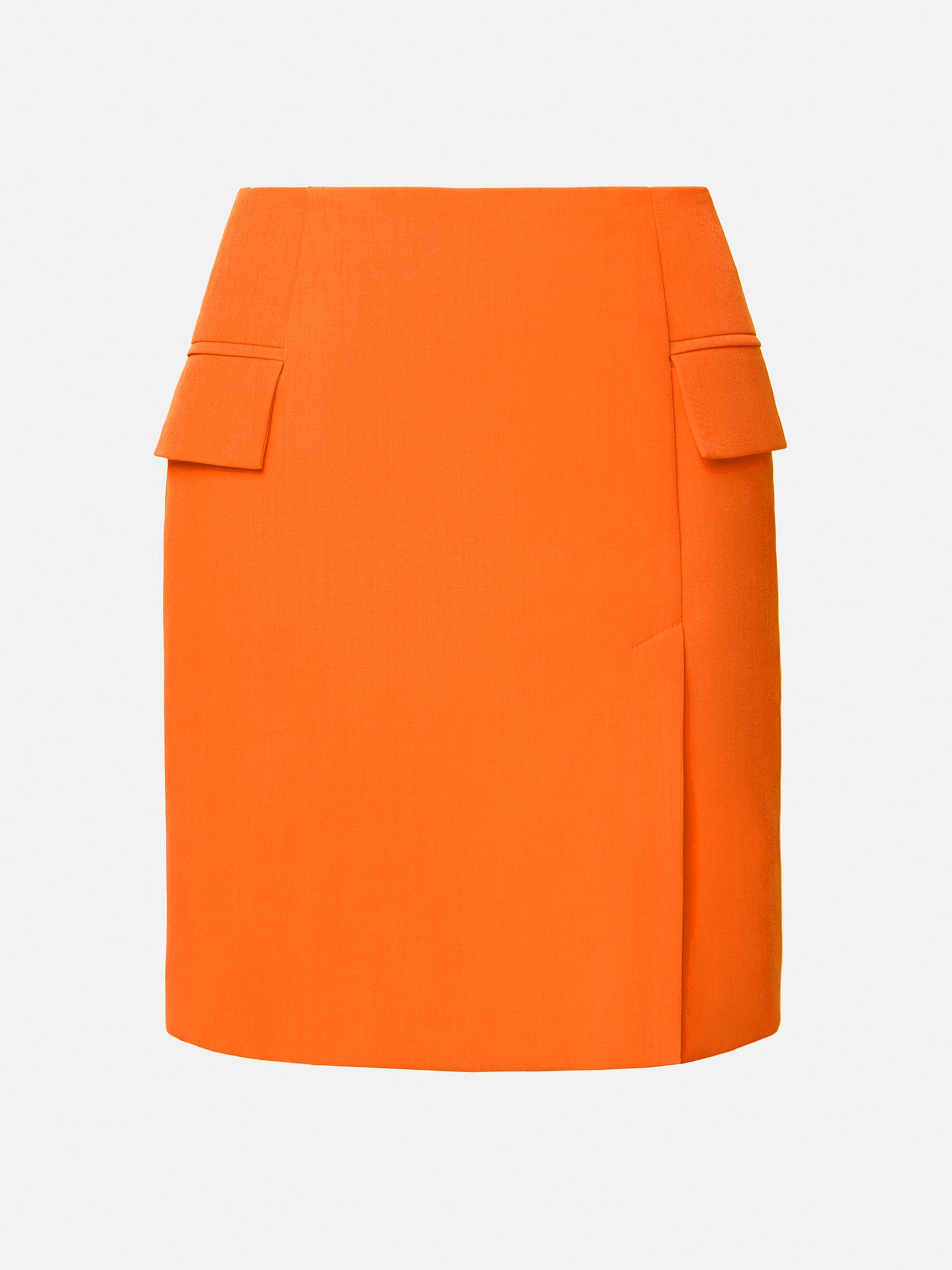 Straight-line mini skirt with pockets