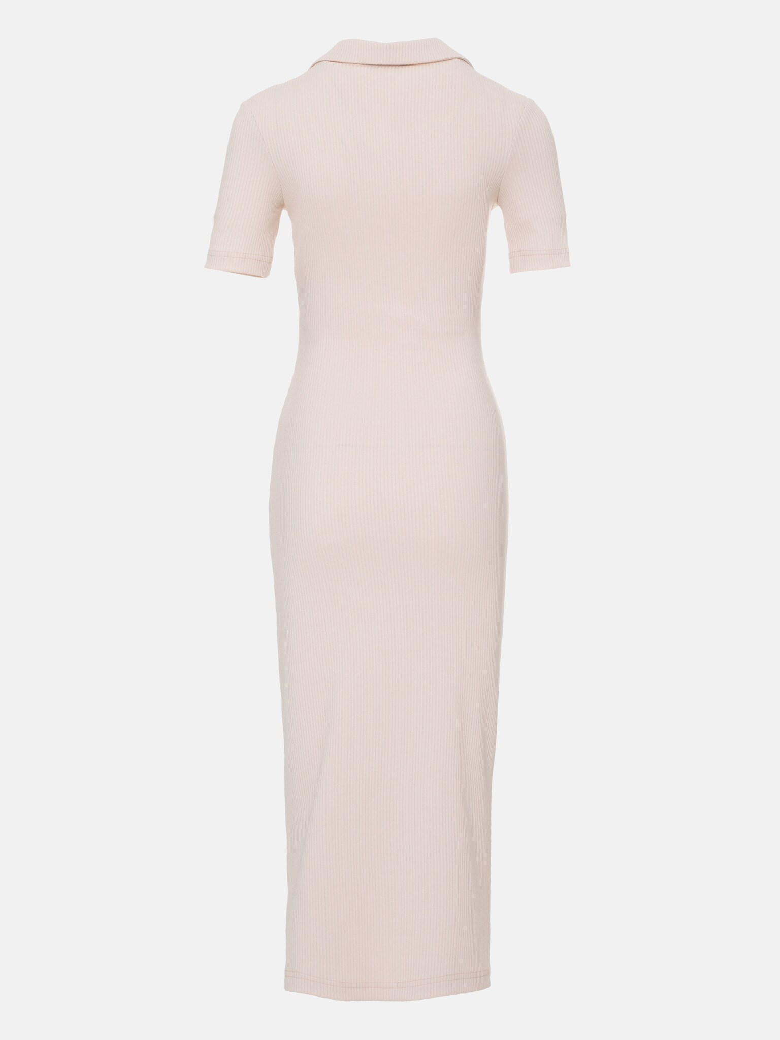 Polo-collar ribbed-jersey midi dress :: LICHI - Online fashion store