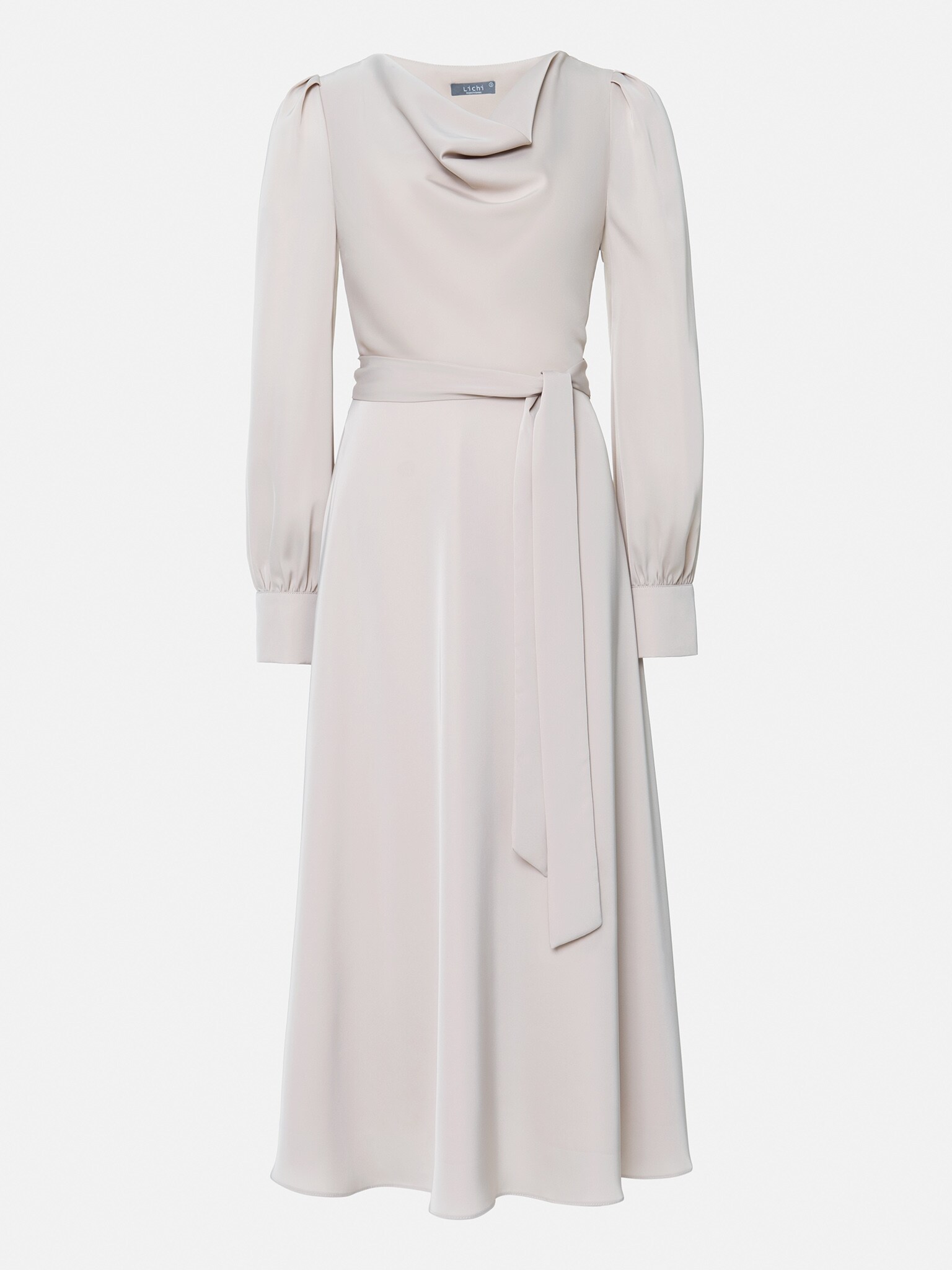 Draped sashdetailed midi dress LICHI Online fashion store